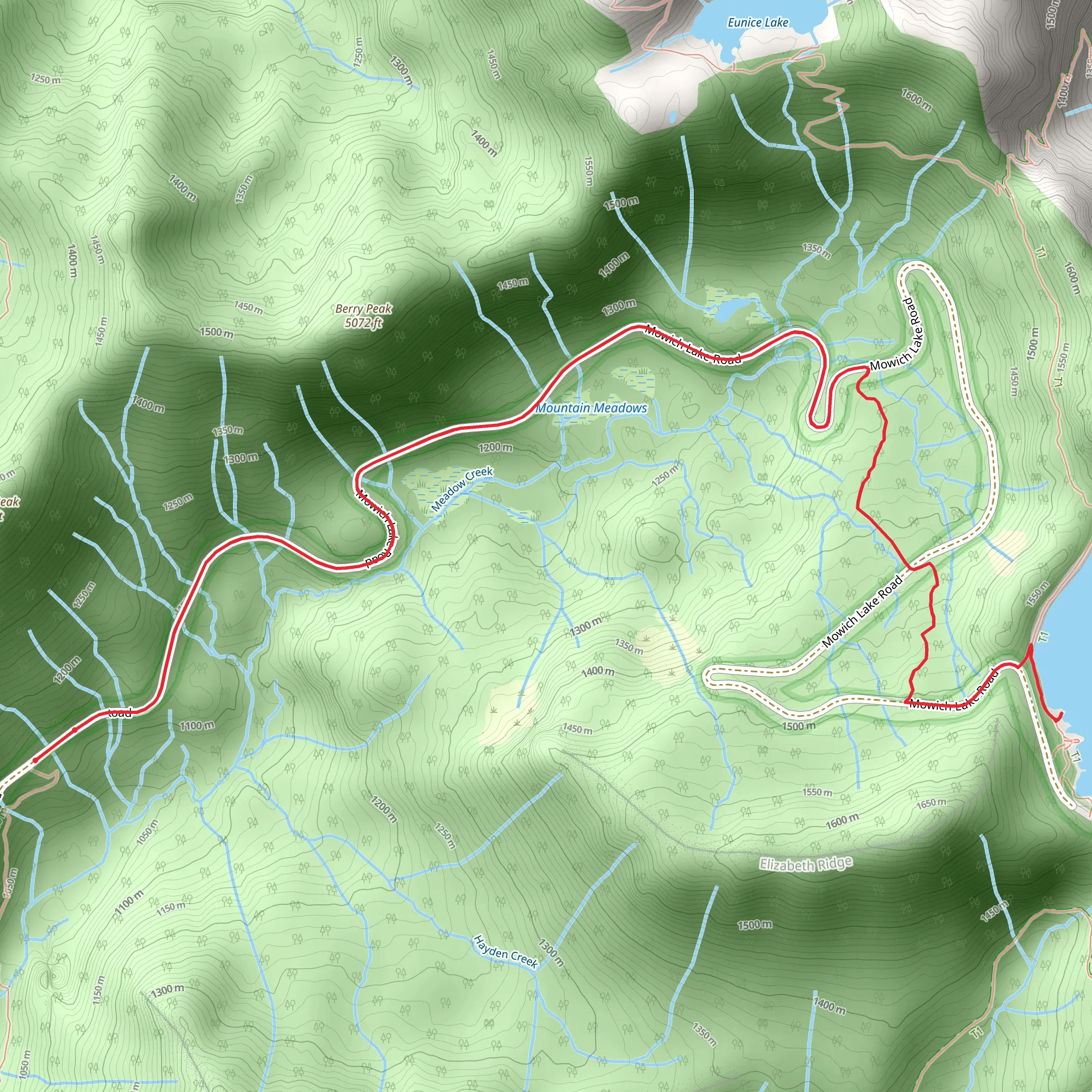 Mowich Lake via Grindstone Trail mobile static map