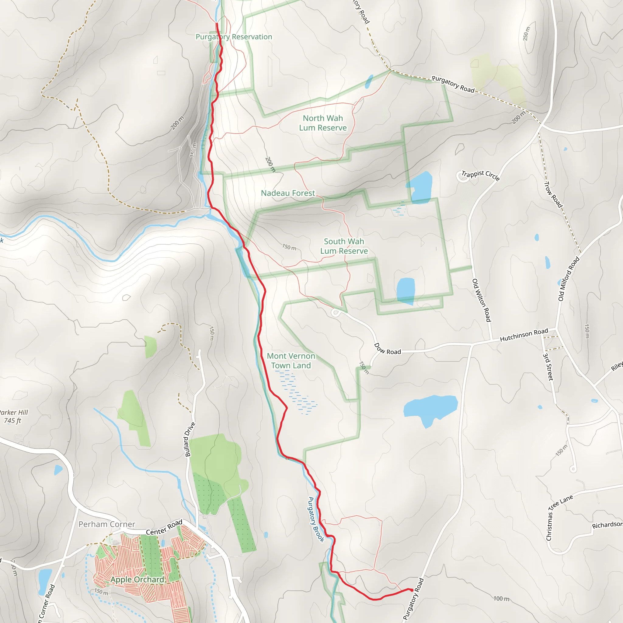 Purgatory Brook Trail mobile static map