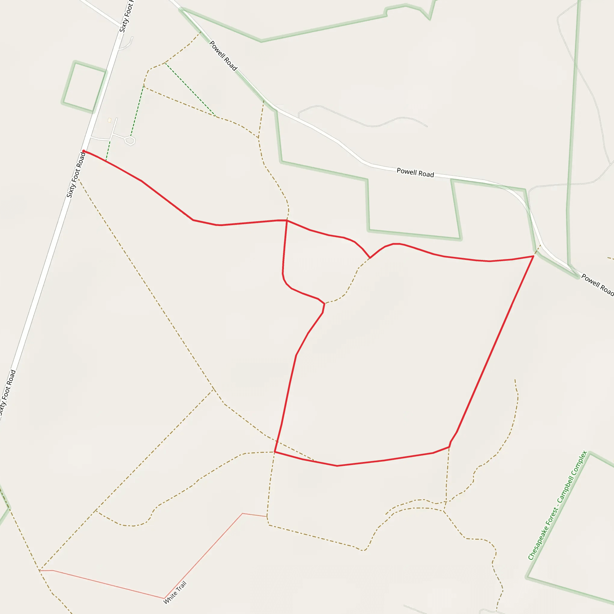 Sixty Foot Road Loop - East mobile static map