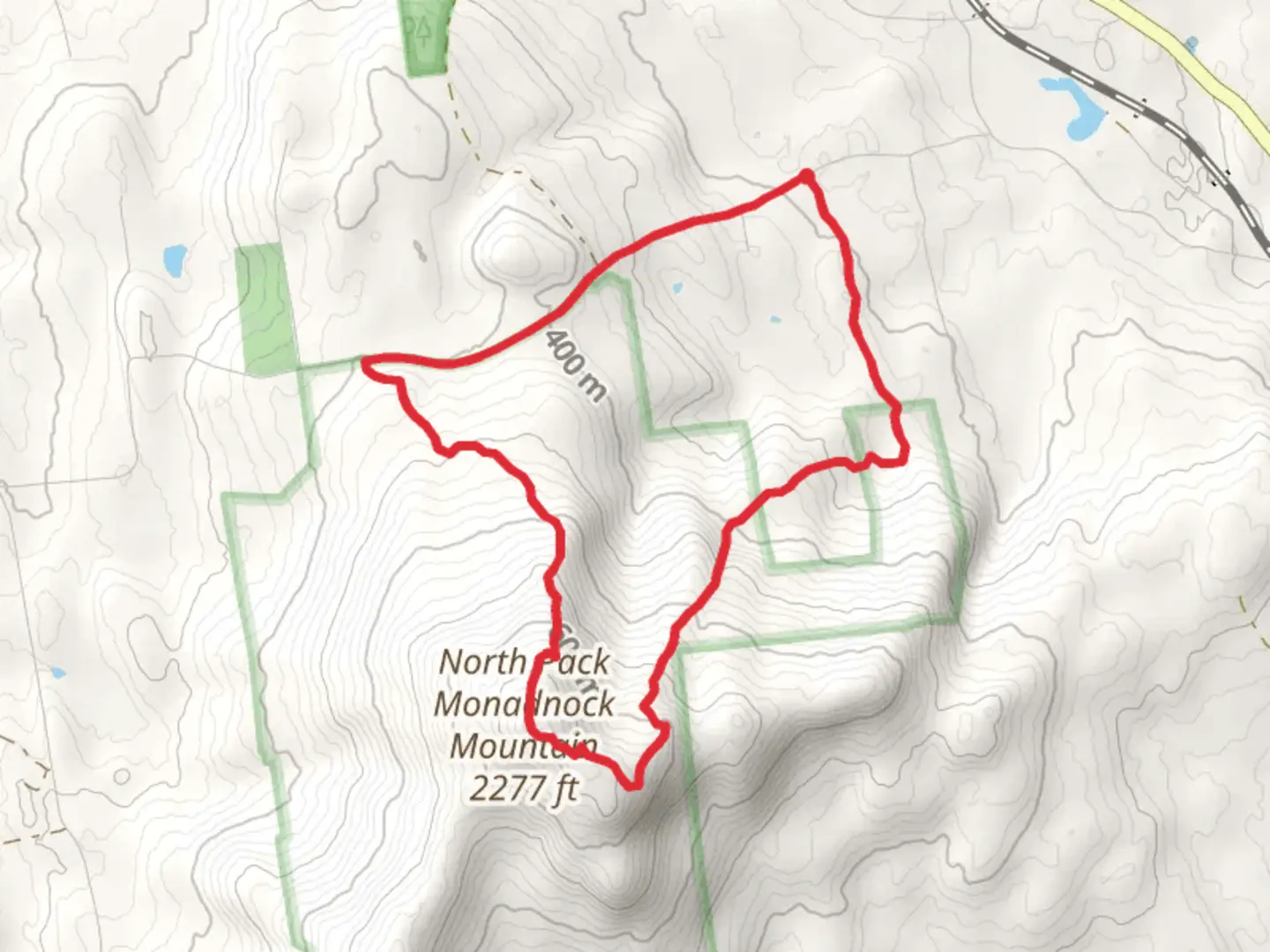 An image depicting the trail North Pack Monadnock Mountain Loop - Mountain Road and its surrounding area.