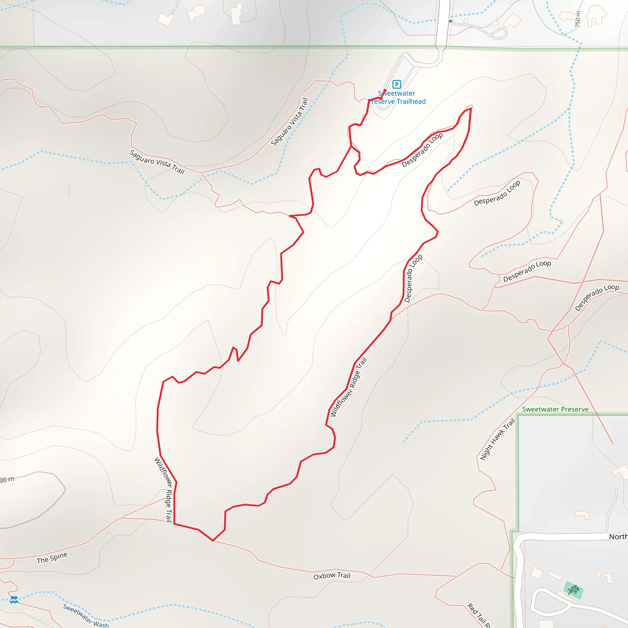 Desperado and Wildflower Ridge Loop Trail mobile static map