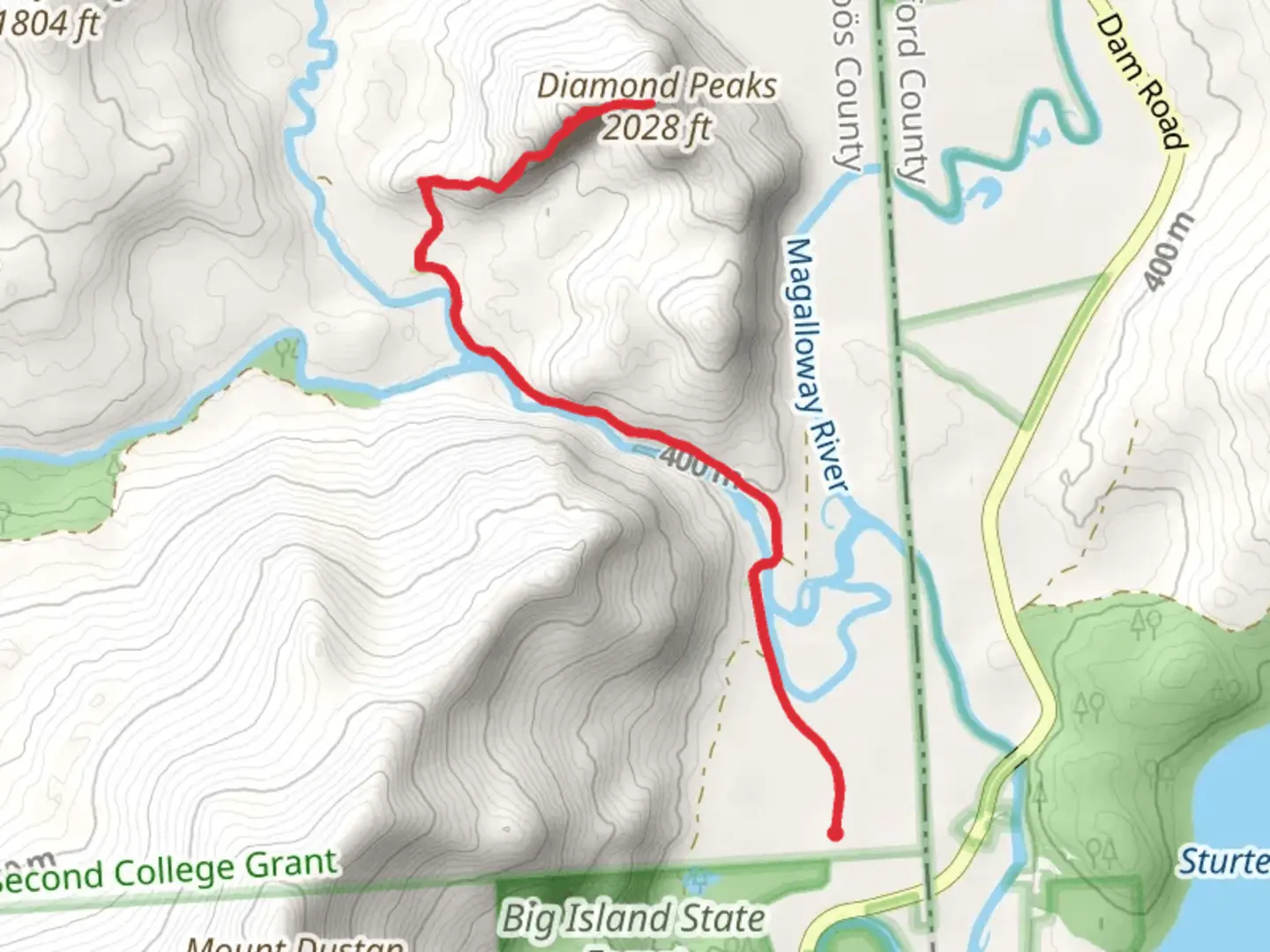 An image depicting the trail Diamond Peaks Trail and its surrounding area.