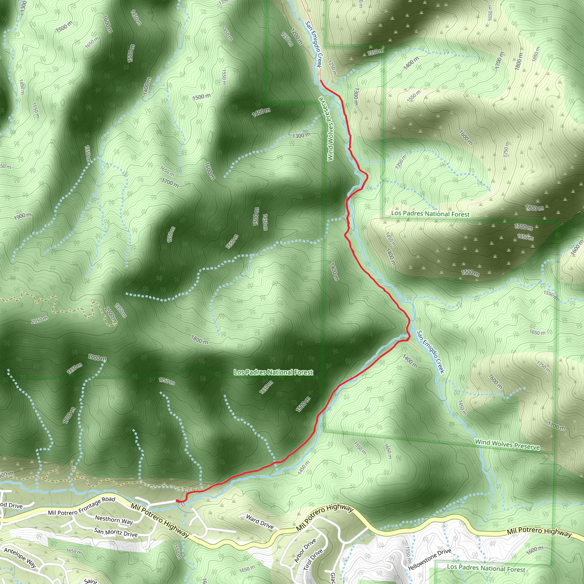 San Emigdio Canyon mobile static map