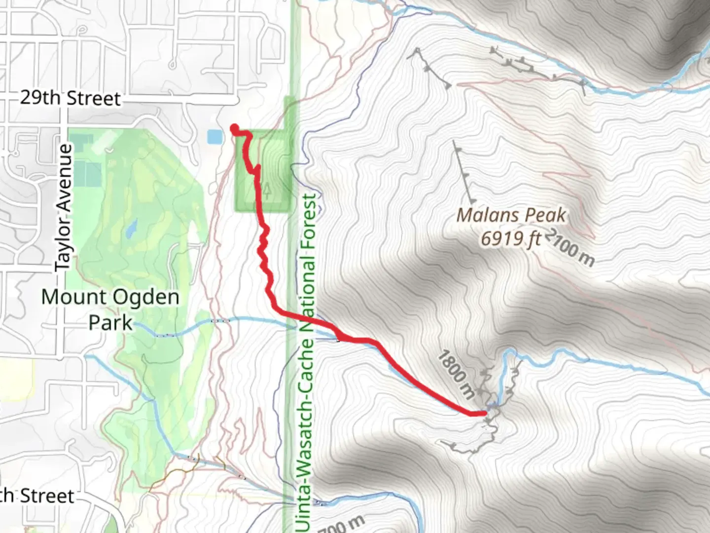 An image depicting the trail Waterfall Canyon Trail and its surrounding area.