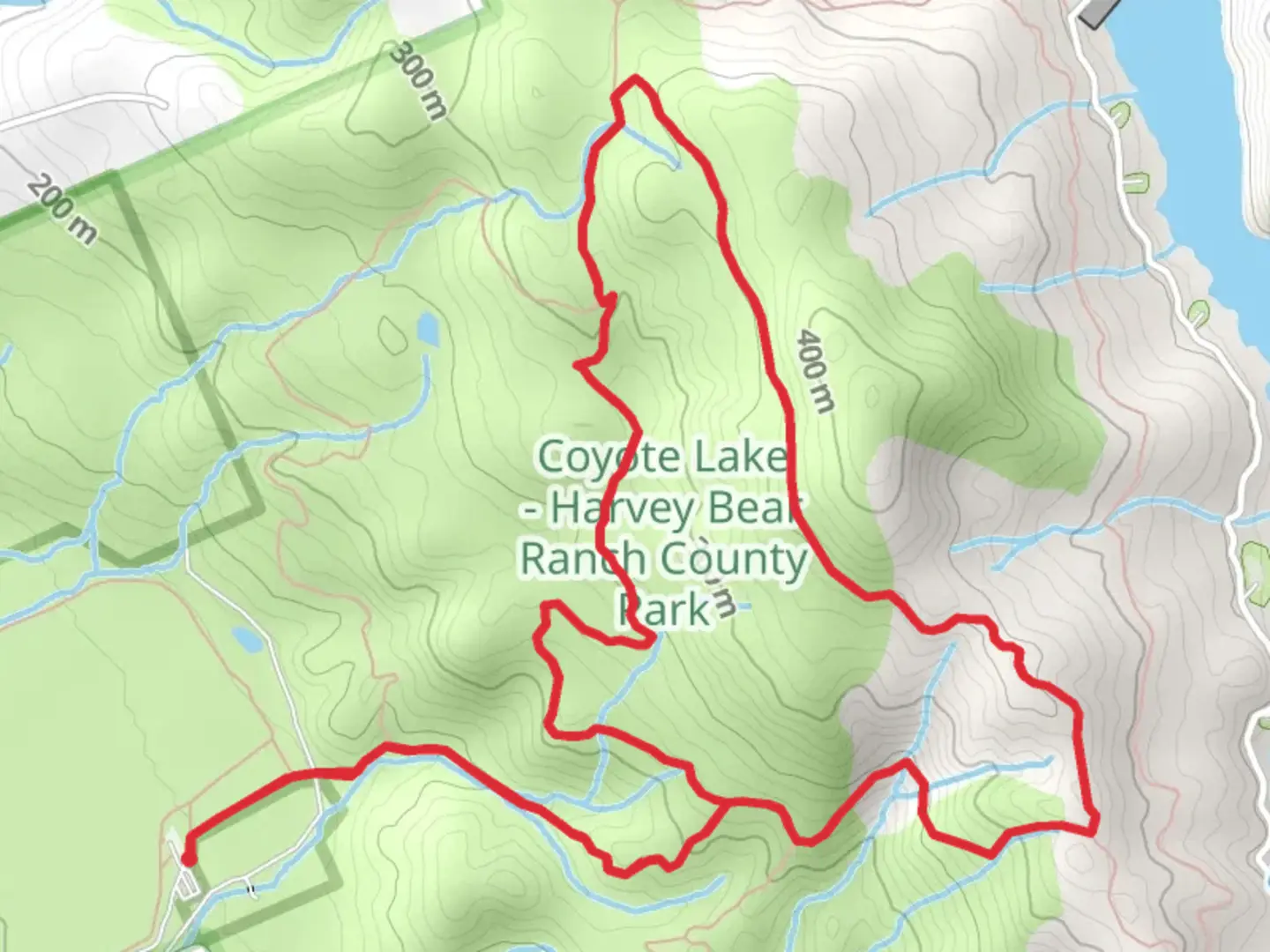 An image depicting the trail Willow Springs, Townsprings and Coyote Ridge Loop Trail and its surrounding area.