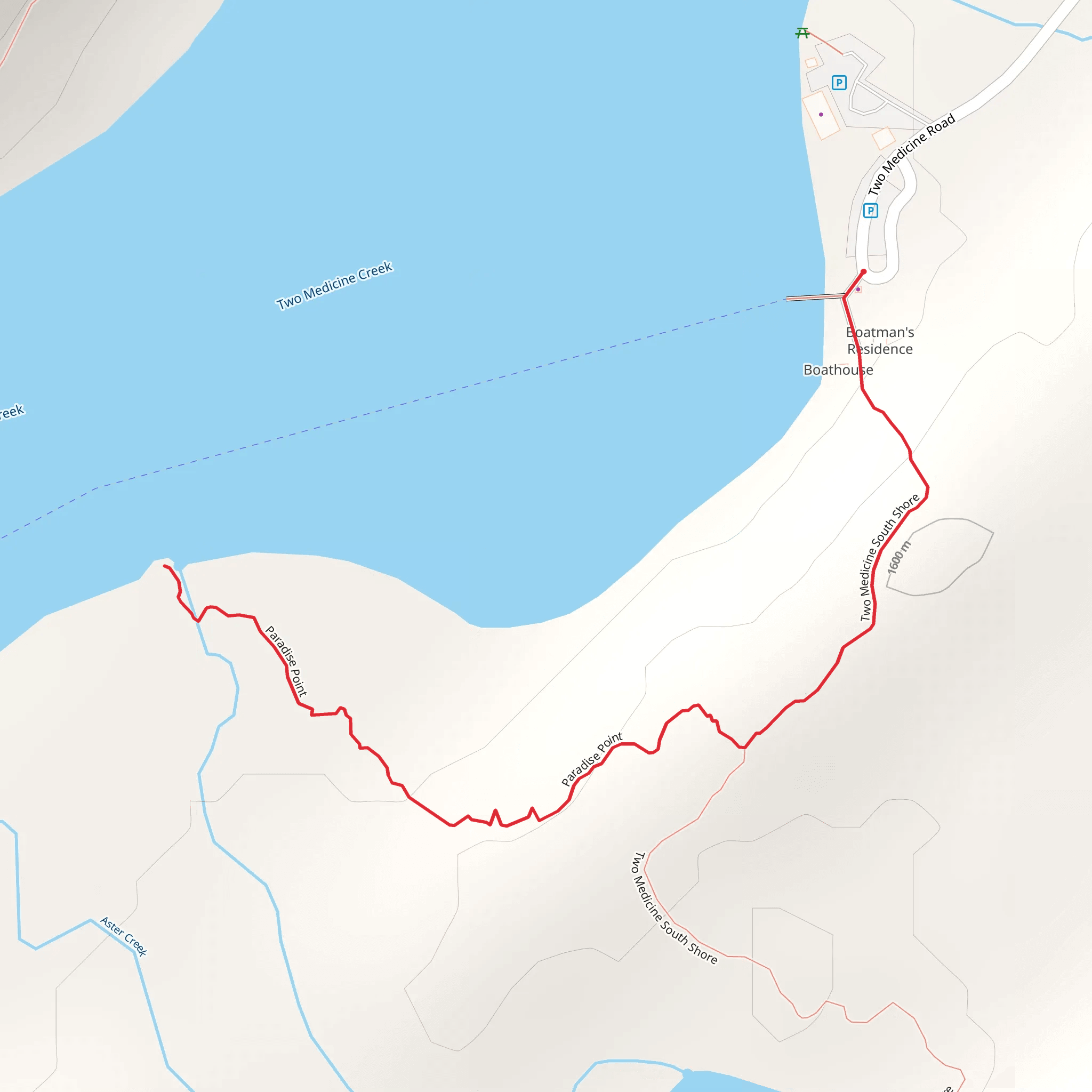 Paradise Point - Two Medicine South Shore mobile static map