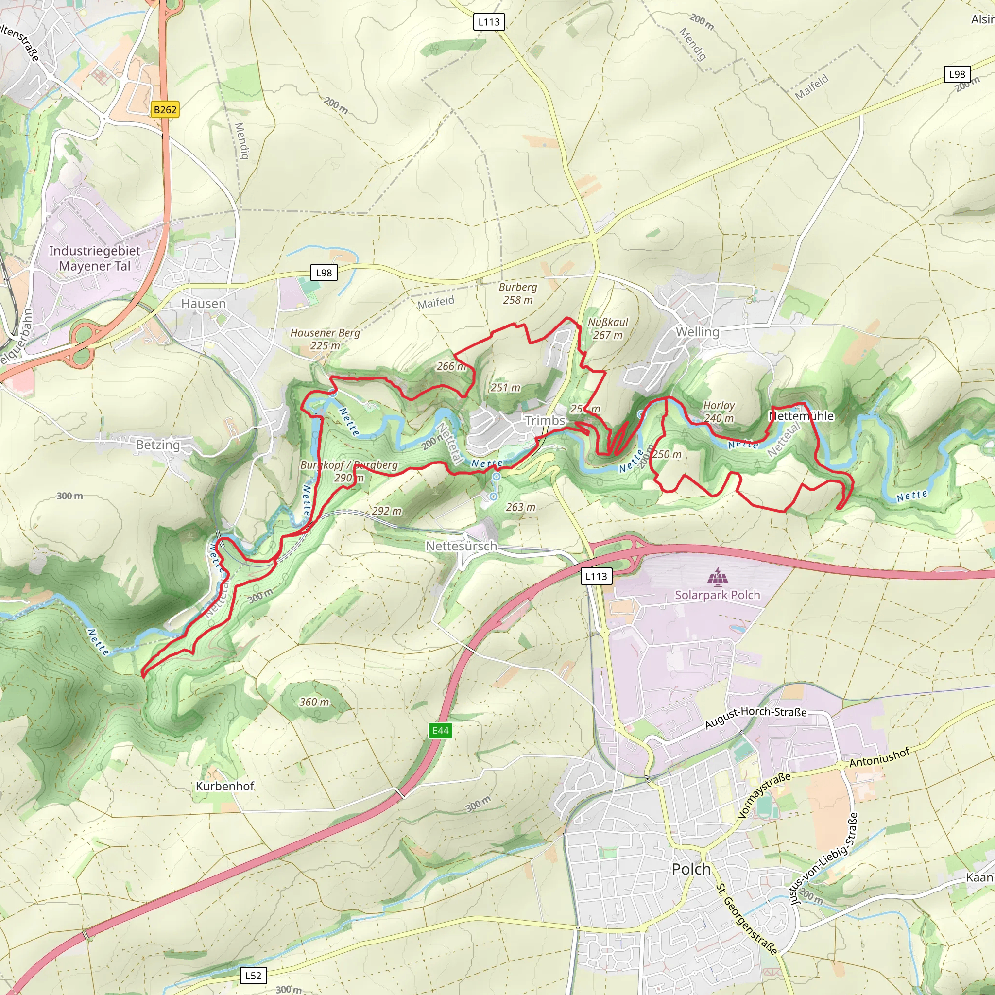 Trimbs Loop via Nette and Burgkopf mobile static map