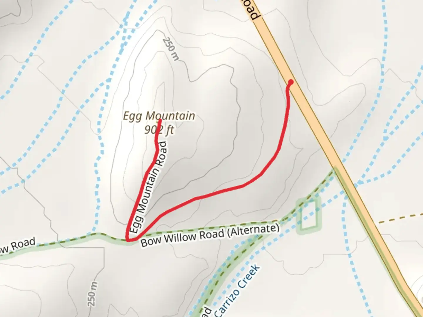 An image depicting the trail Egg Mountain and its surrounding area.