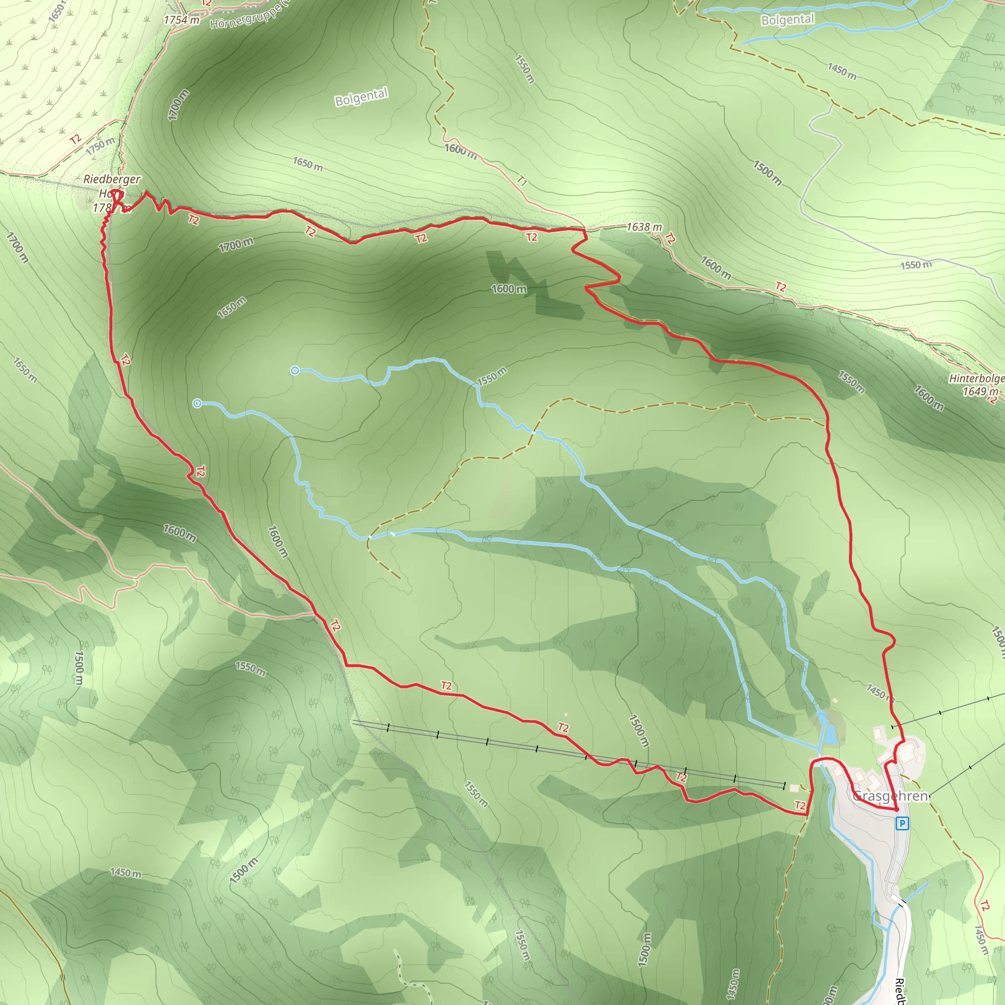 Riedberger Horn Peak via Oberallgäuer Rundwanderweg mobile static map