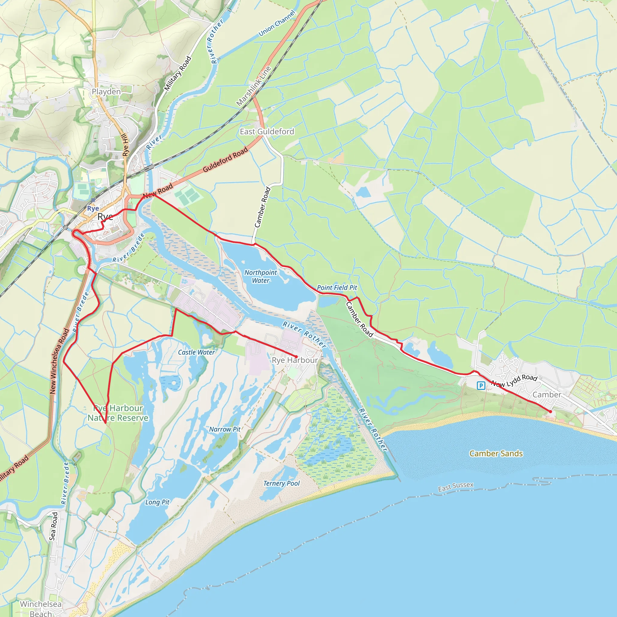 Rye Harbour to Camber via Rye Harbour Nature Reserve and Northpoint