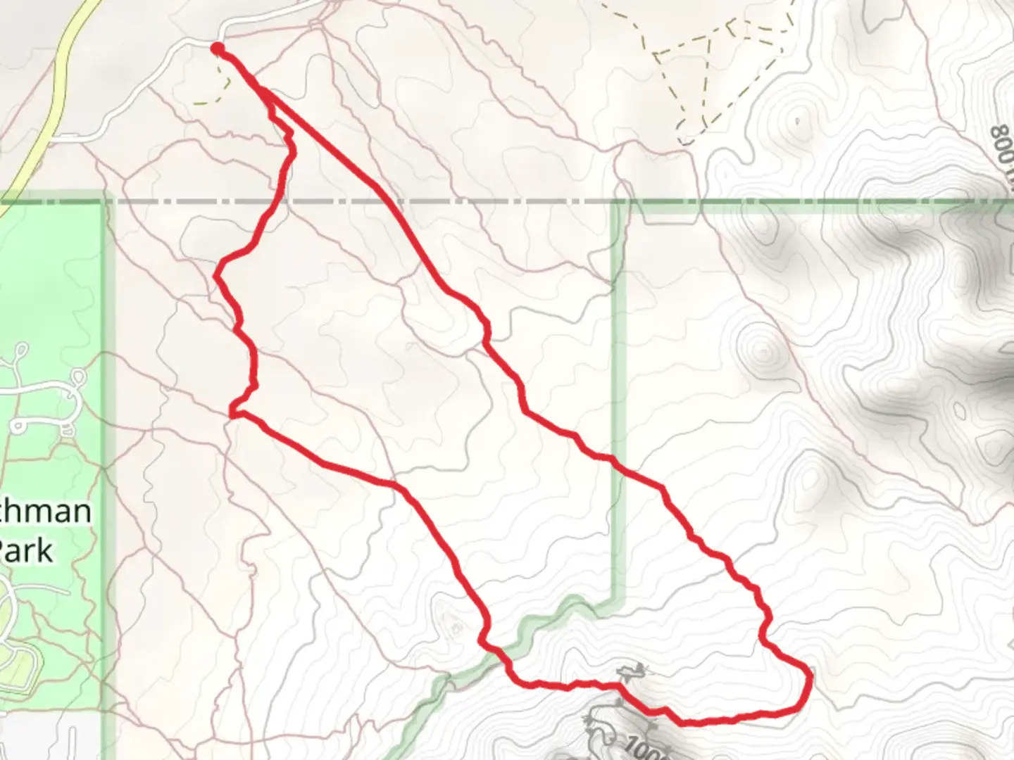 An image depicting the trail Playing Hands and Treasure Loop and its surrounding area.