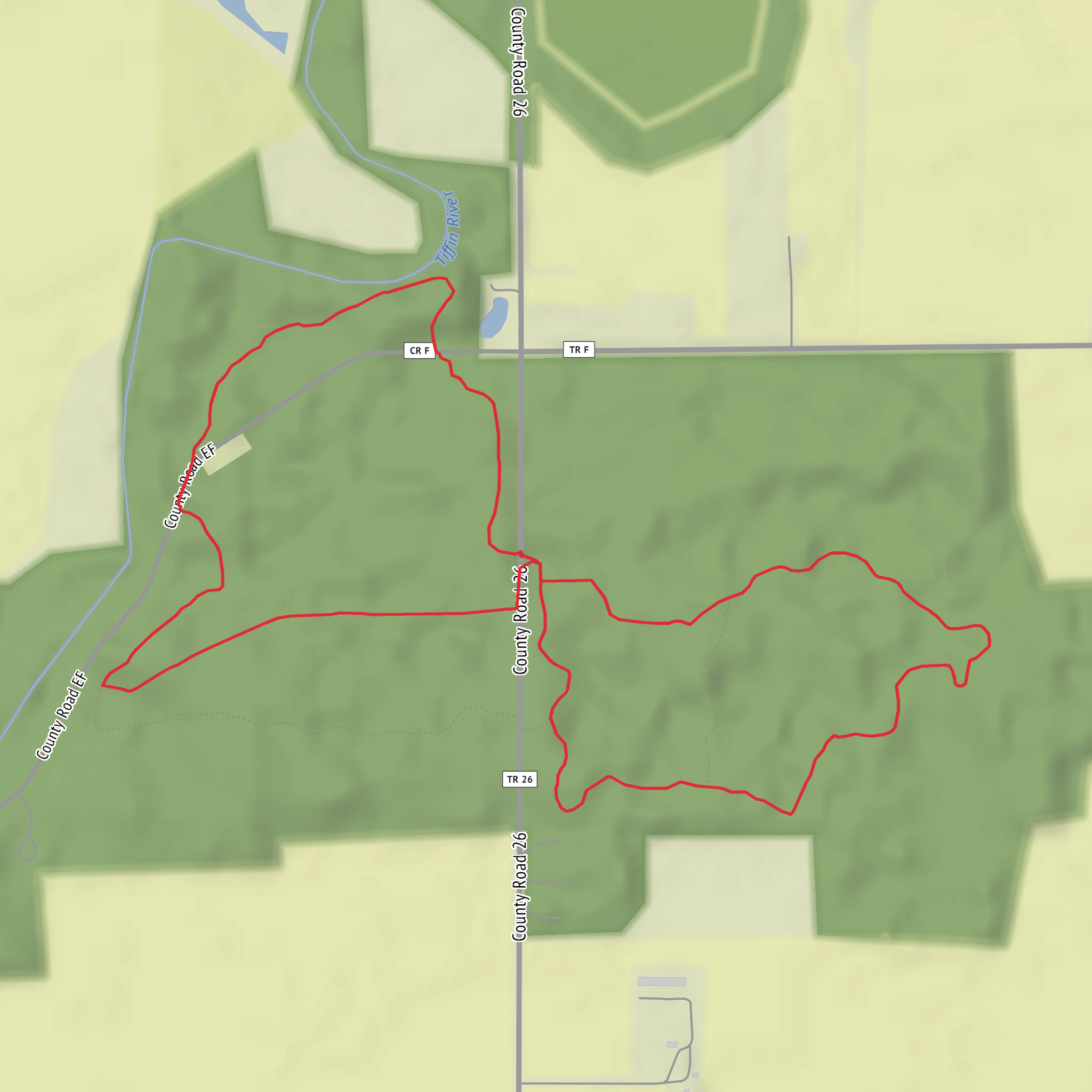 Gull Cemetery and Goll Woods via Toadshade Trail, Tuliptree Trail and Cottonwood Trail mobile static map