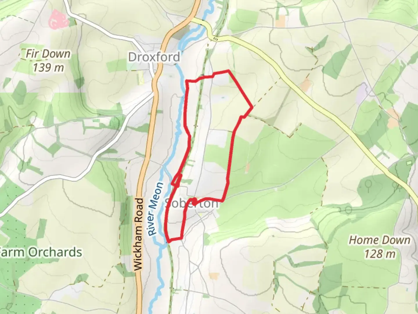 An image depicting the trail Soberton Loop and its surrounding area.