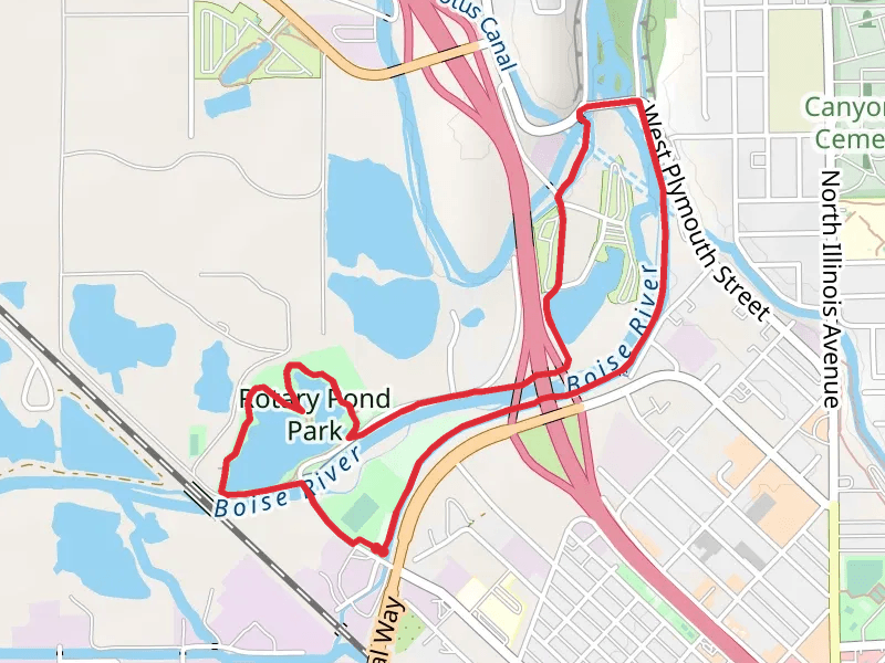 Rotary Pond, Boise Pond and Riverside Canal Loop