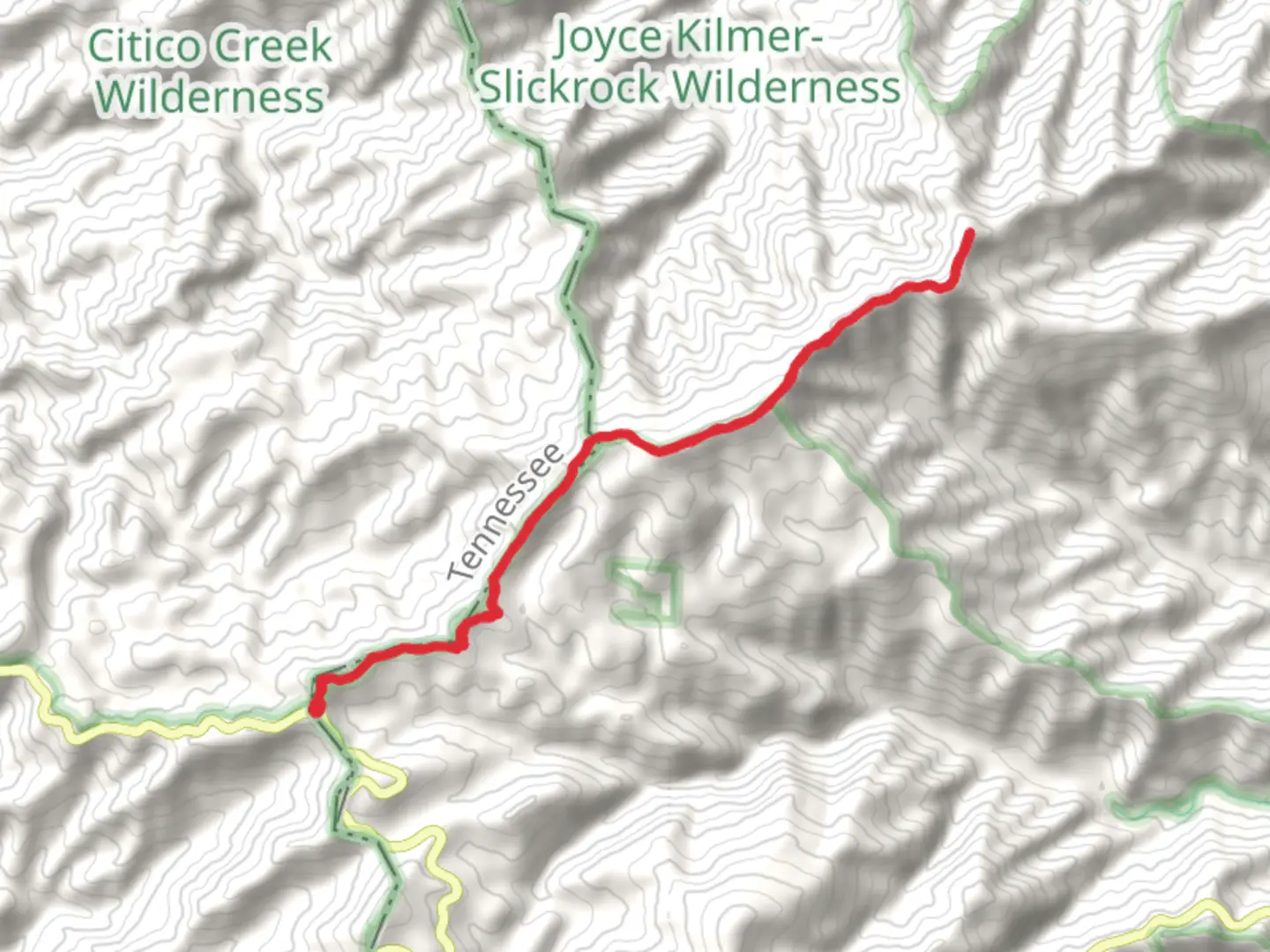 An image depicting the trail Strawberry Knob via Haoe Lead Trail and its surrounding area.