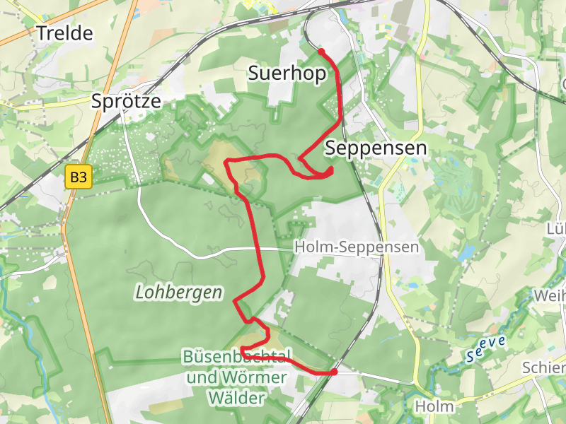 Suerhop to Buesenbachtal via Brunsberg and Heidepuzzle Wanderweg