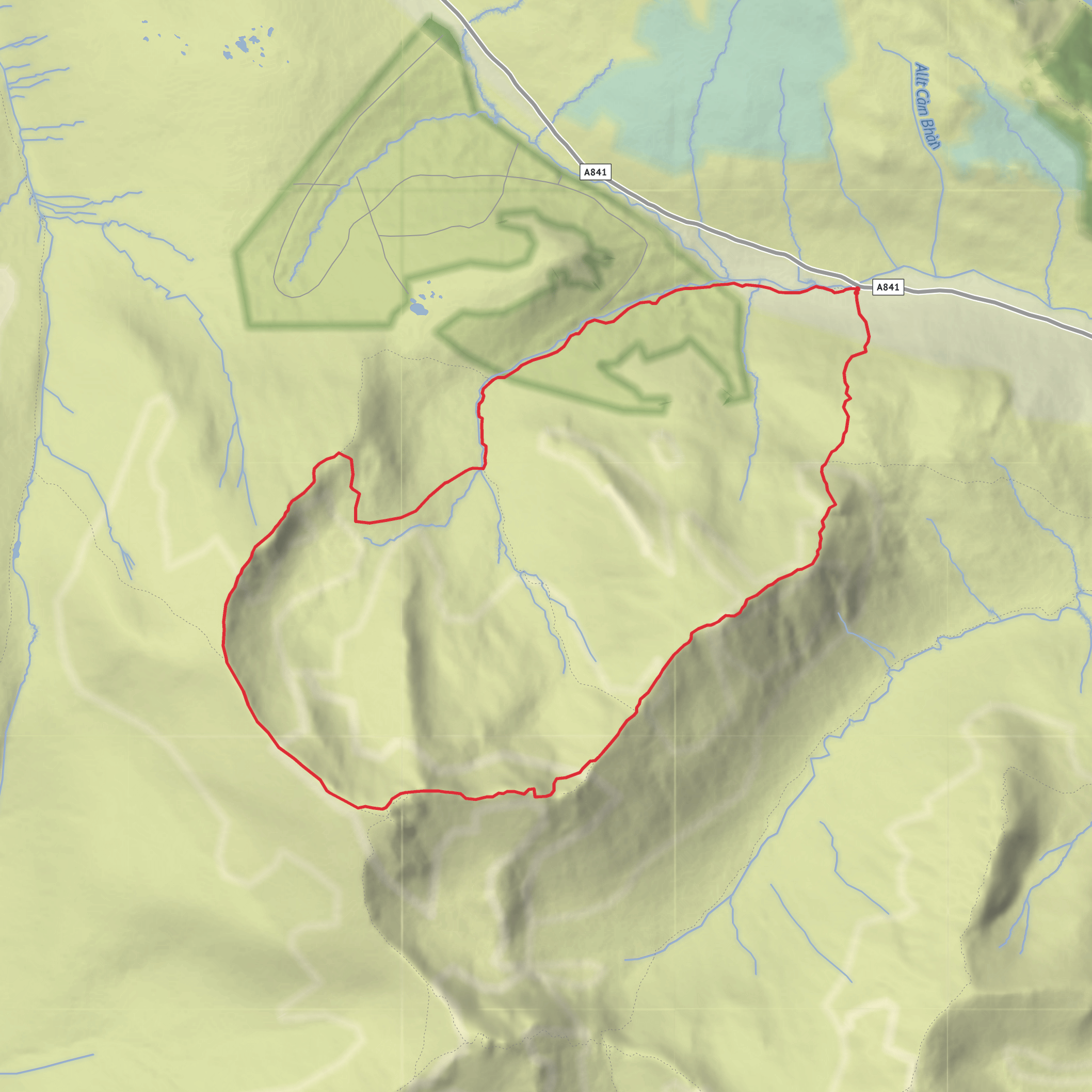 North Glen Sannox, Caisteal Abhail and Suidhe Fhearghas Loop mobile static map