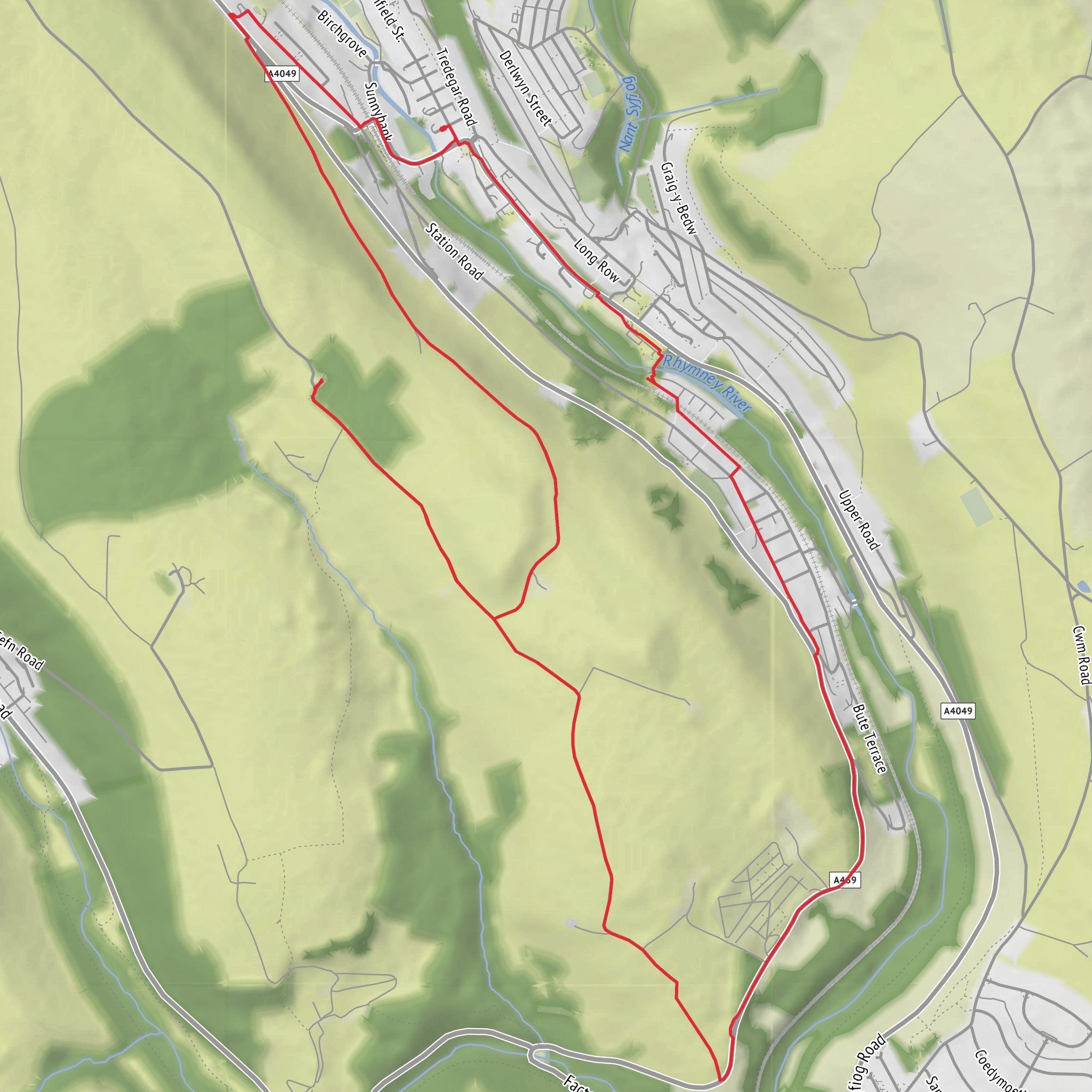 Capel Brithdir and Brithdir Cemetry Loop mobile static map