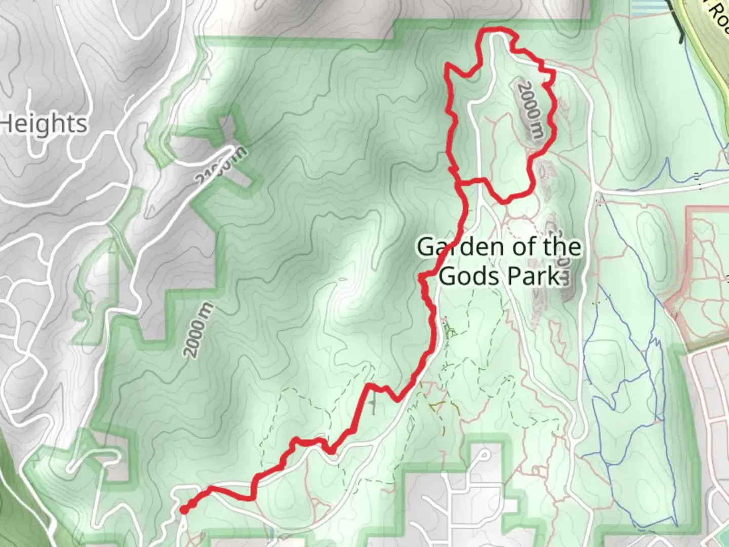 An image depicting the trail Garden of the Gods Park and Palmer Loop Trail and its surrounding area.