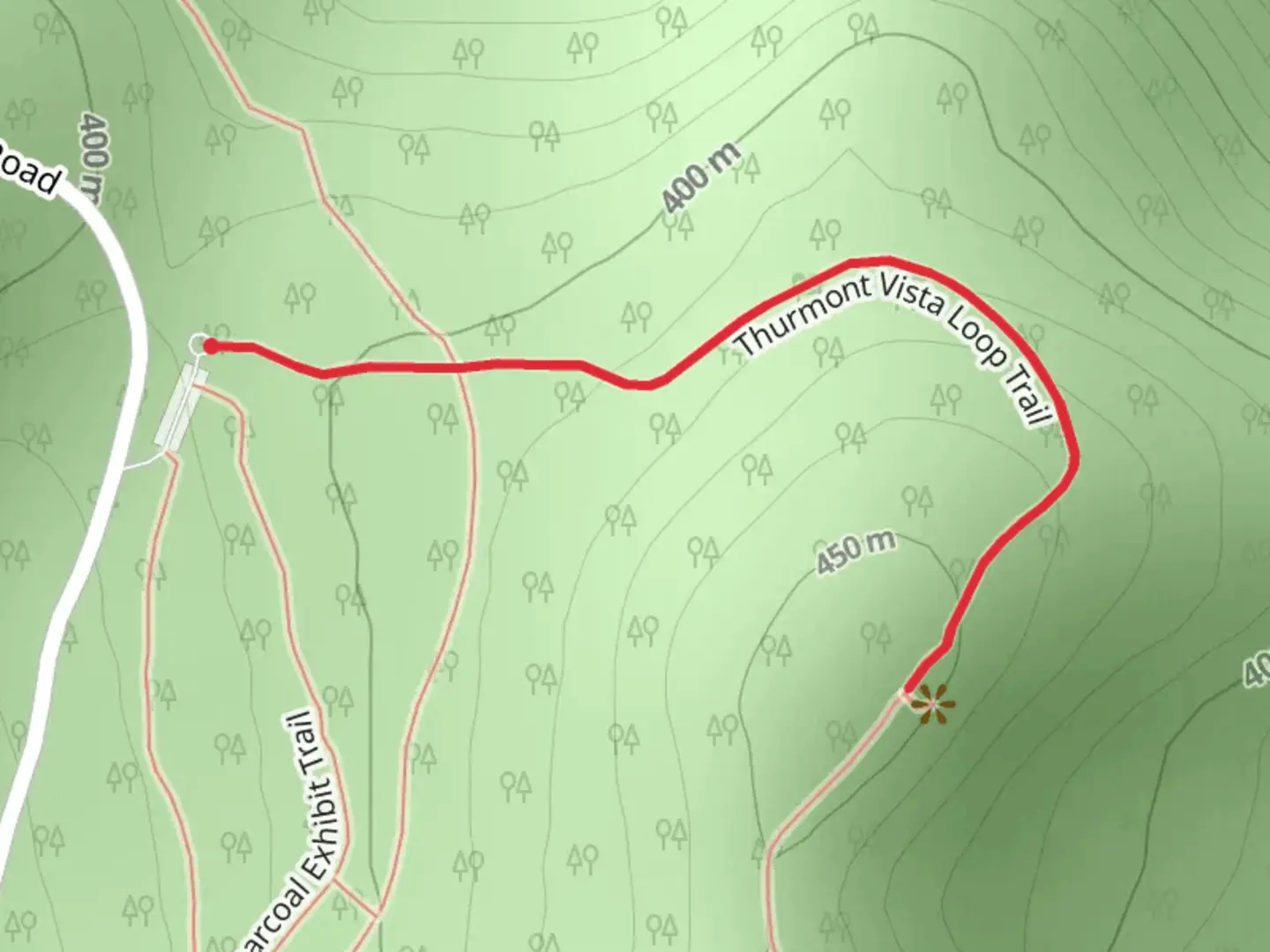 An image depicting the trail Thurmont Vista Overlook Trail and its surrounding area.