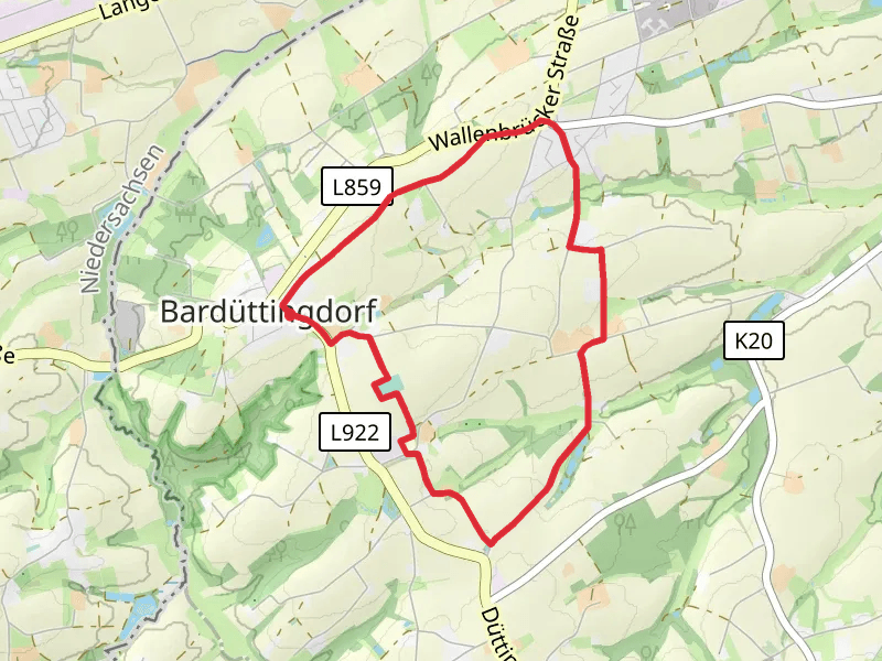Bardüttingdorf Rundwanderweg Loop