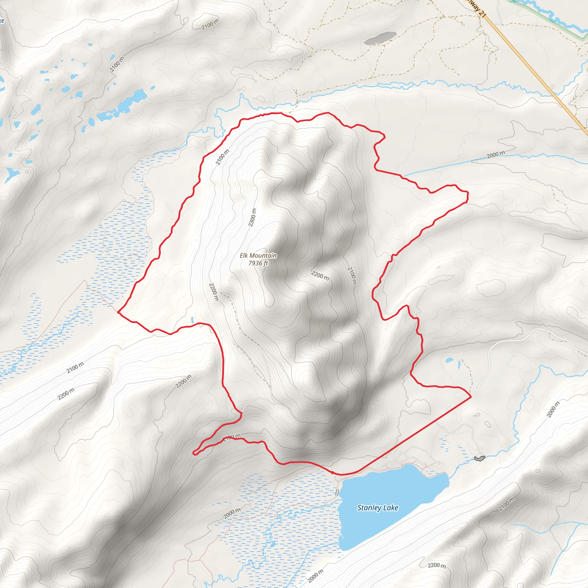 Elk Creek Stanley Lake Loop mobile static map