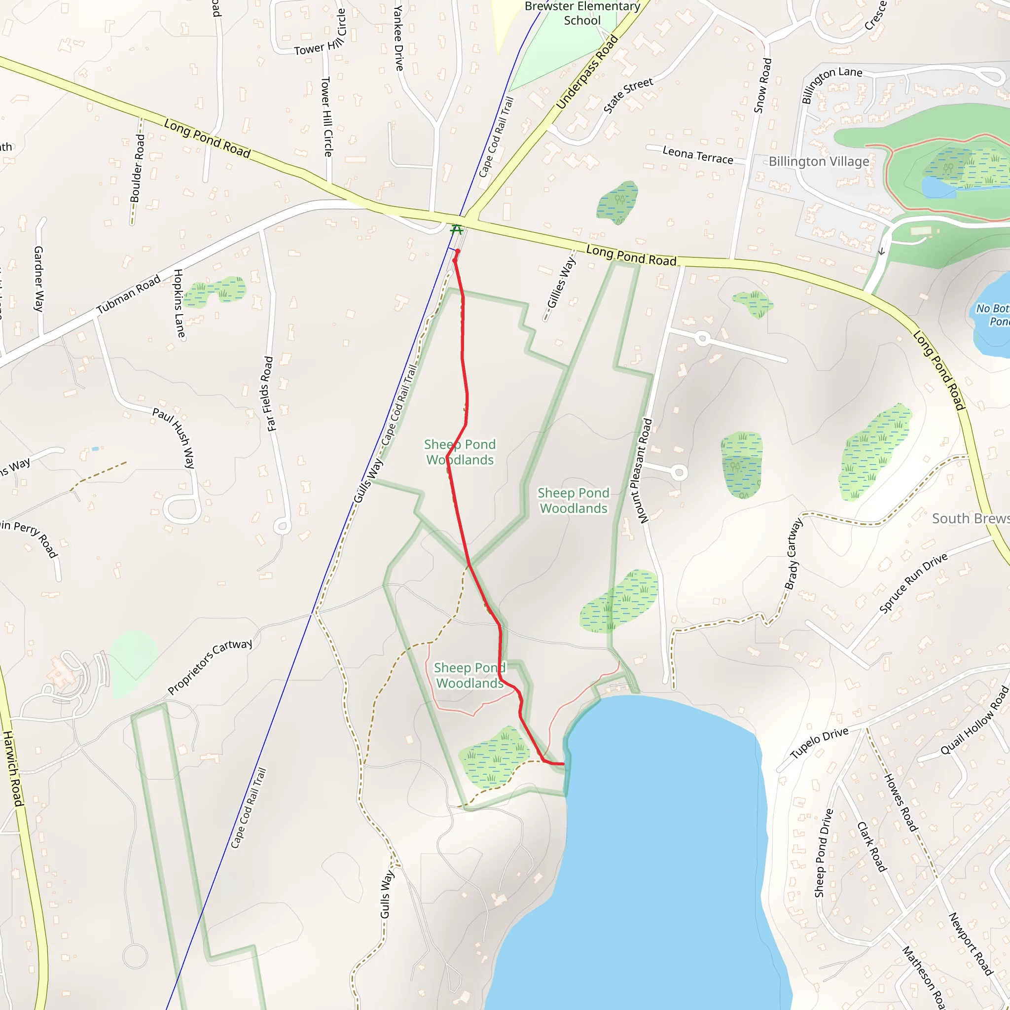 Sheep Pond via The Cape Cod Way mobile static map