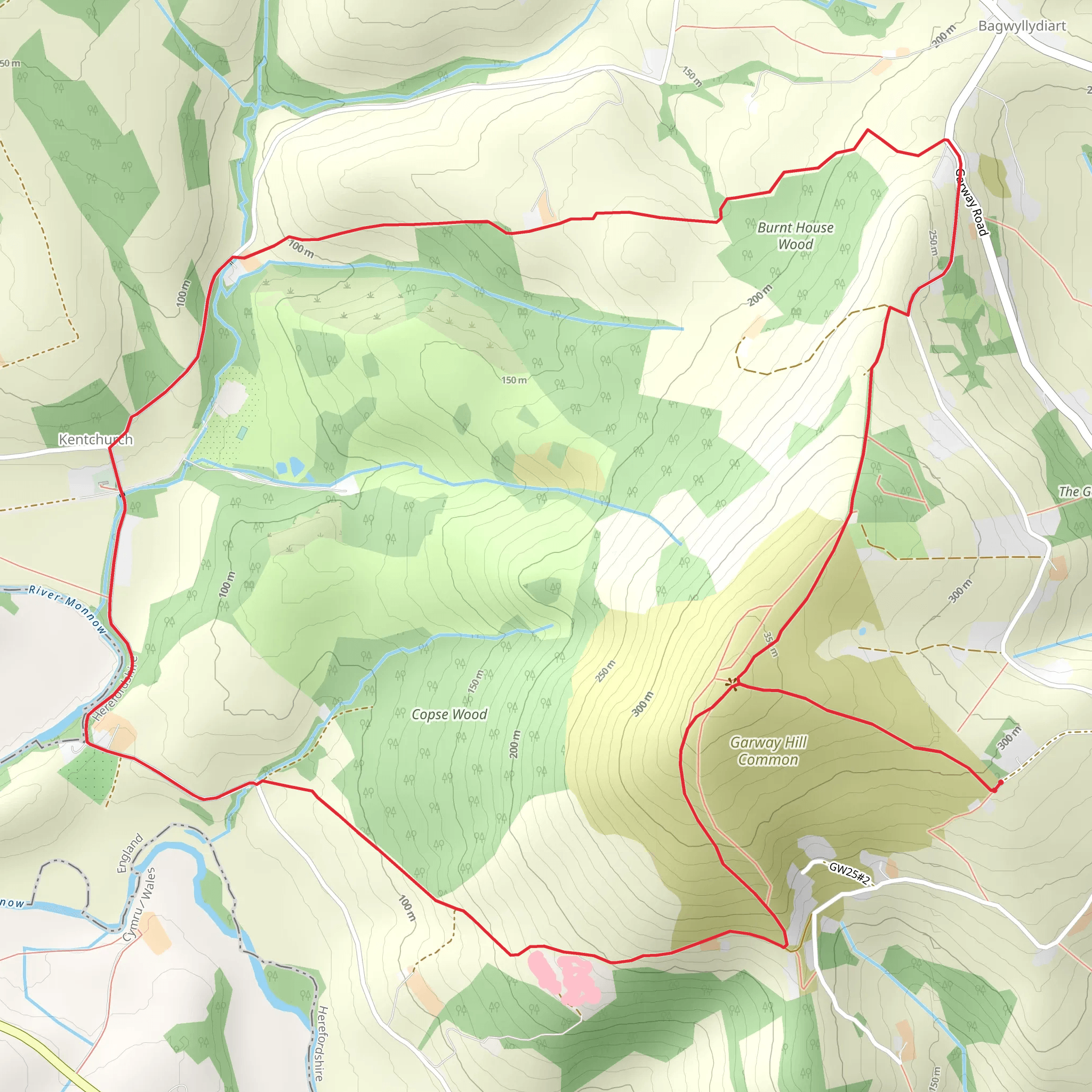 Garway Hill Common and Kentchurch mobile static map