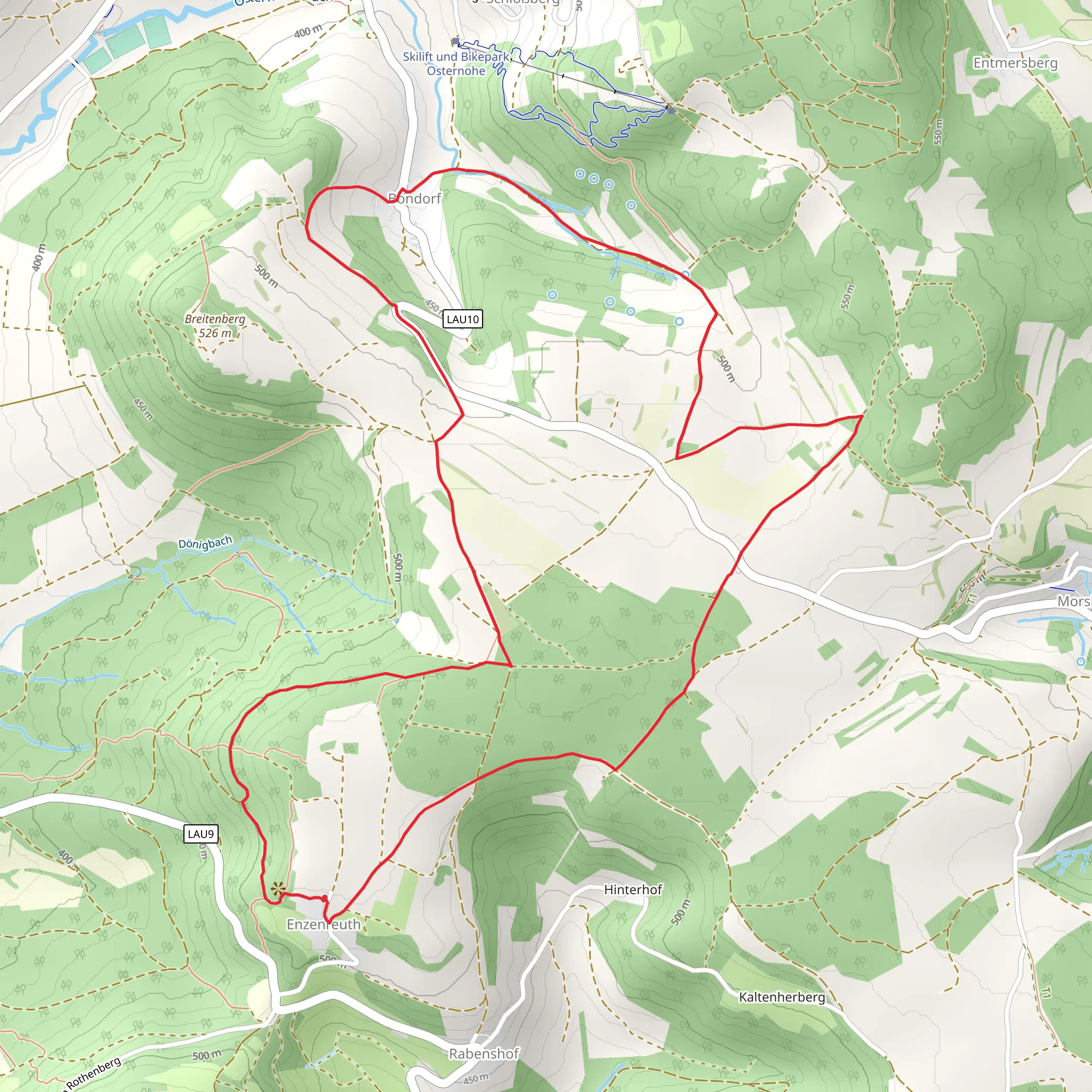 Blaustrich and Osternohe Lohmuehle Loop mobile static map