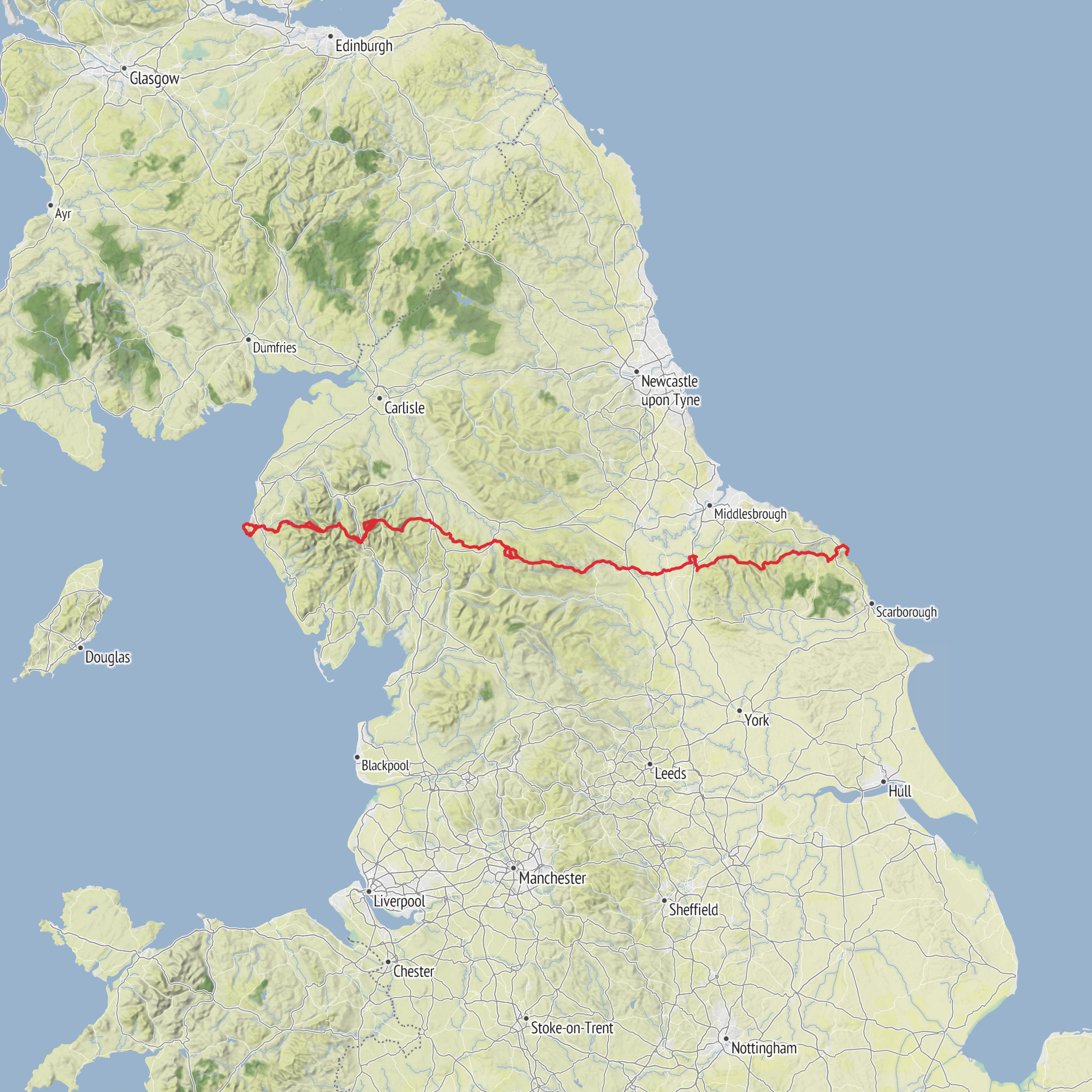 Coast to Coast Walk mobile static map