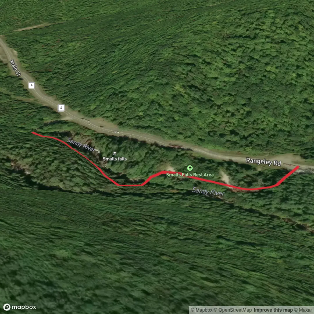 An image depicting the trail Small Falls and Sandy River and its surrounding area.