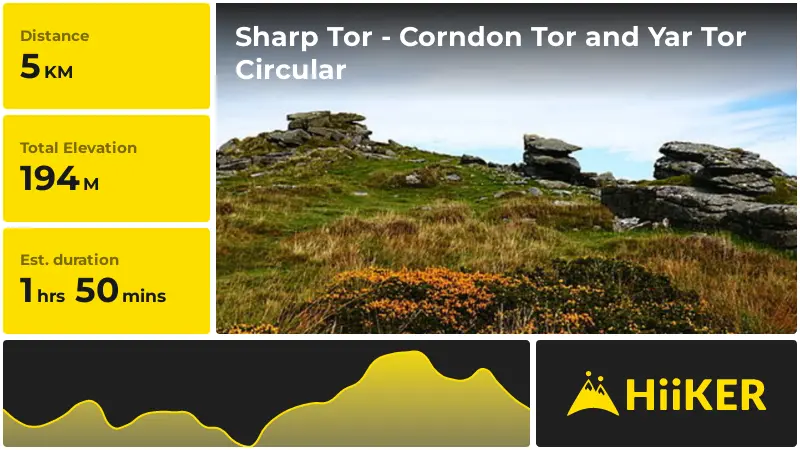| Sharp Tor - Corndon Tor and Yar Tor Circular