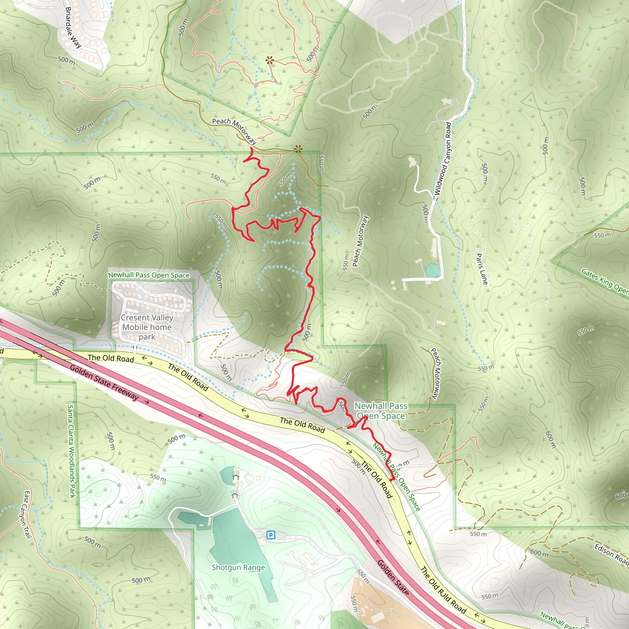 Newhall Open Space Trail mobile static map