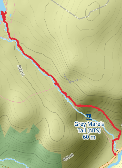 Hike on Grey Mare's Tail mobile static map