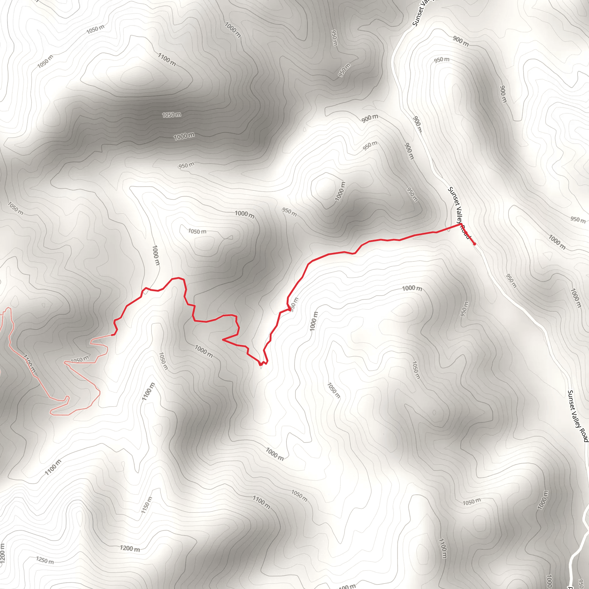 Sunset Valley Road mobile static map