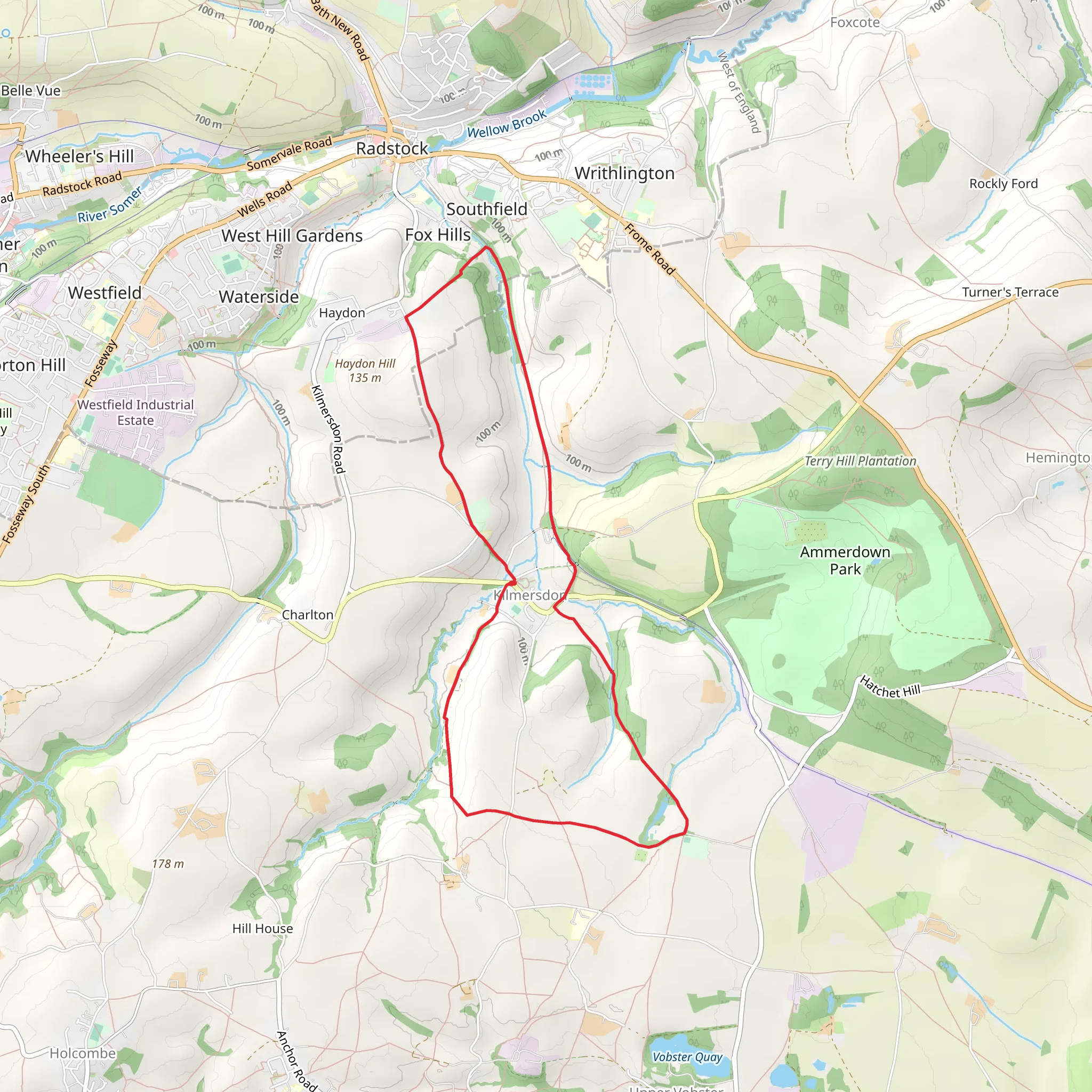 Kilmersdon Loop mobile static map