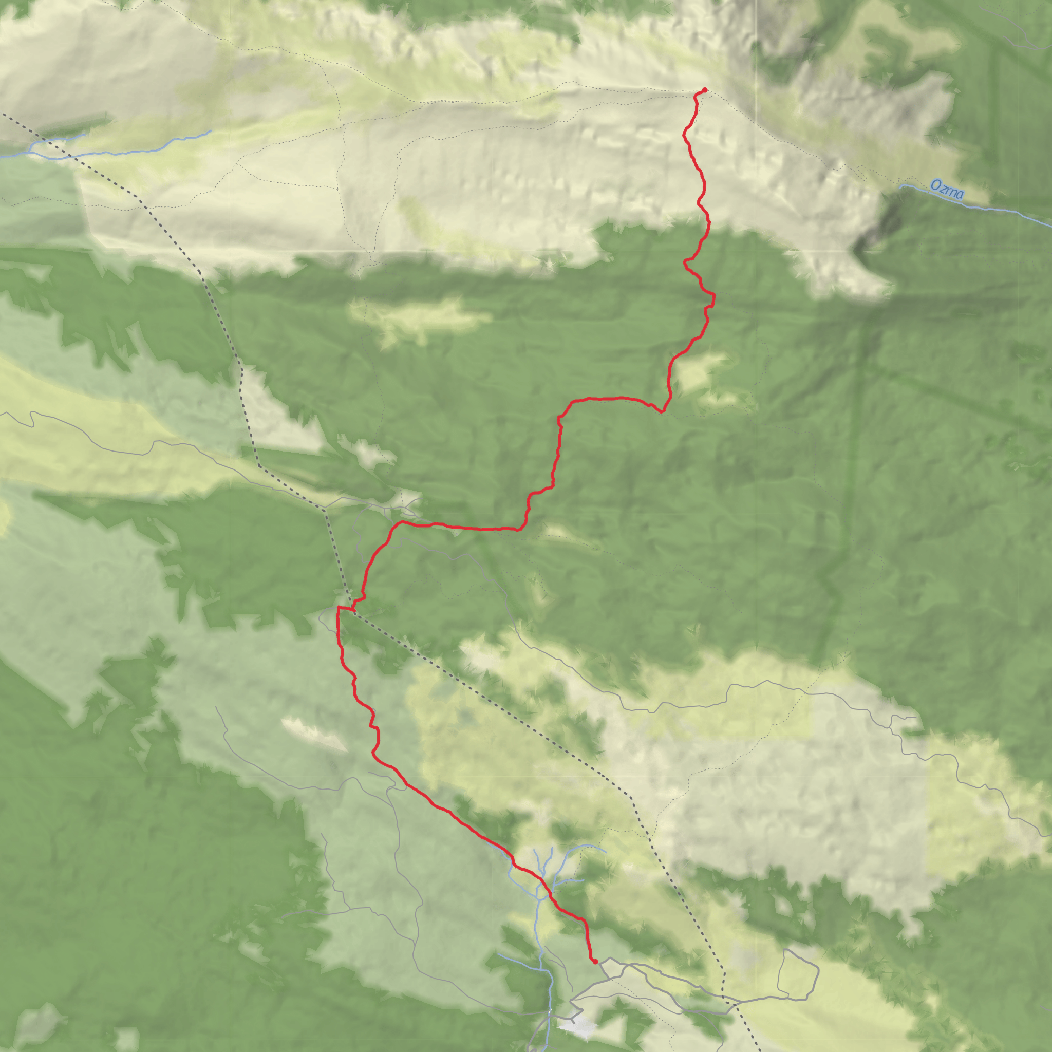 Hike from Voštane to Konj mobile static map