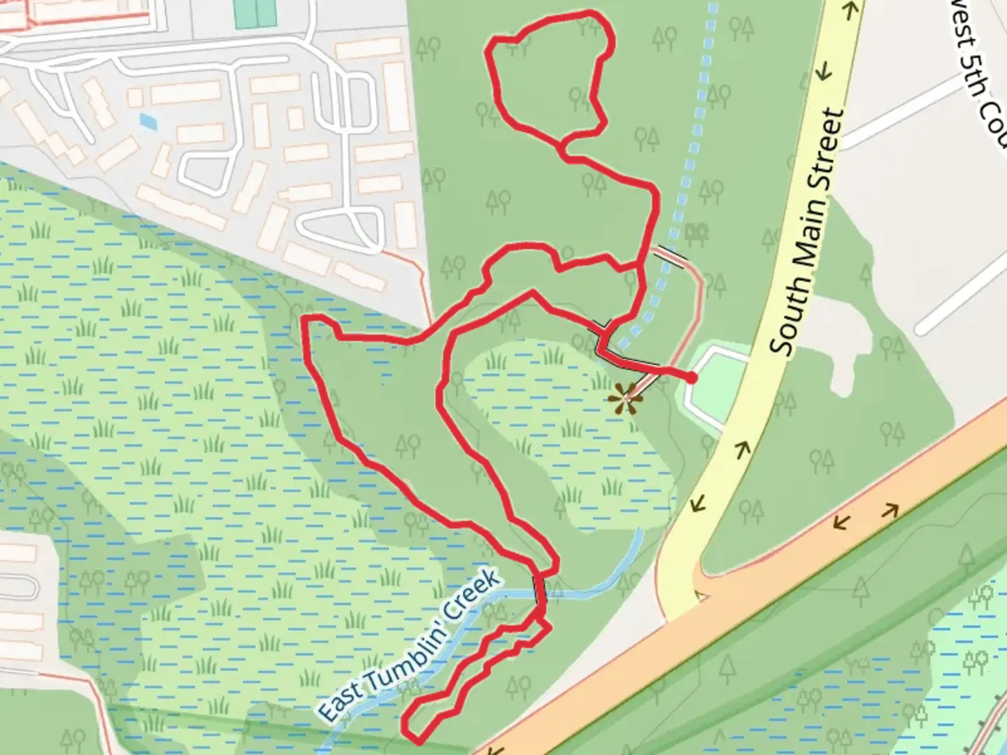 An image depicting the trail Bivens Arm Nature Park Loop and its surrounding area.