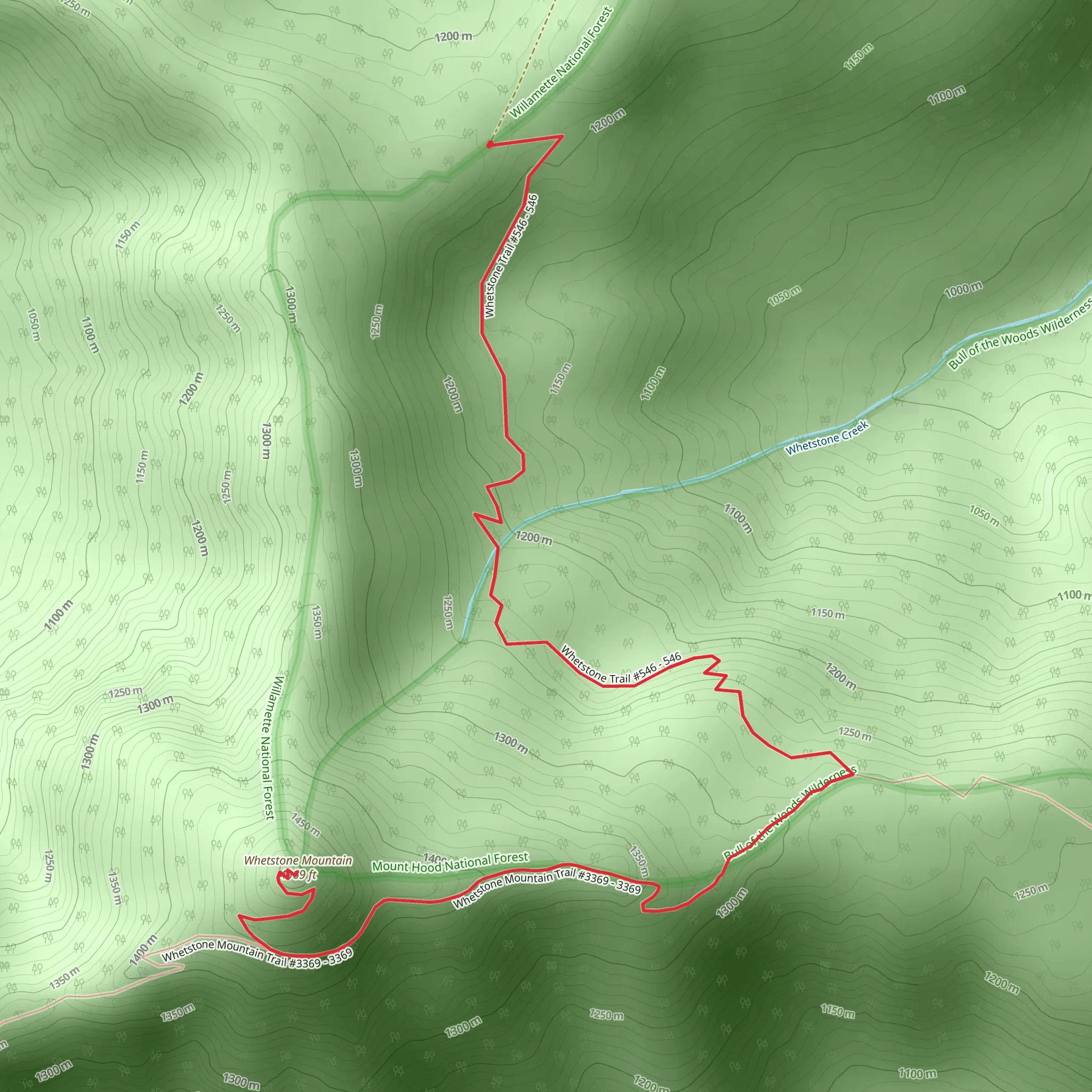 Whetstone Mountain Trail 3369 mobile static map