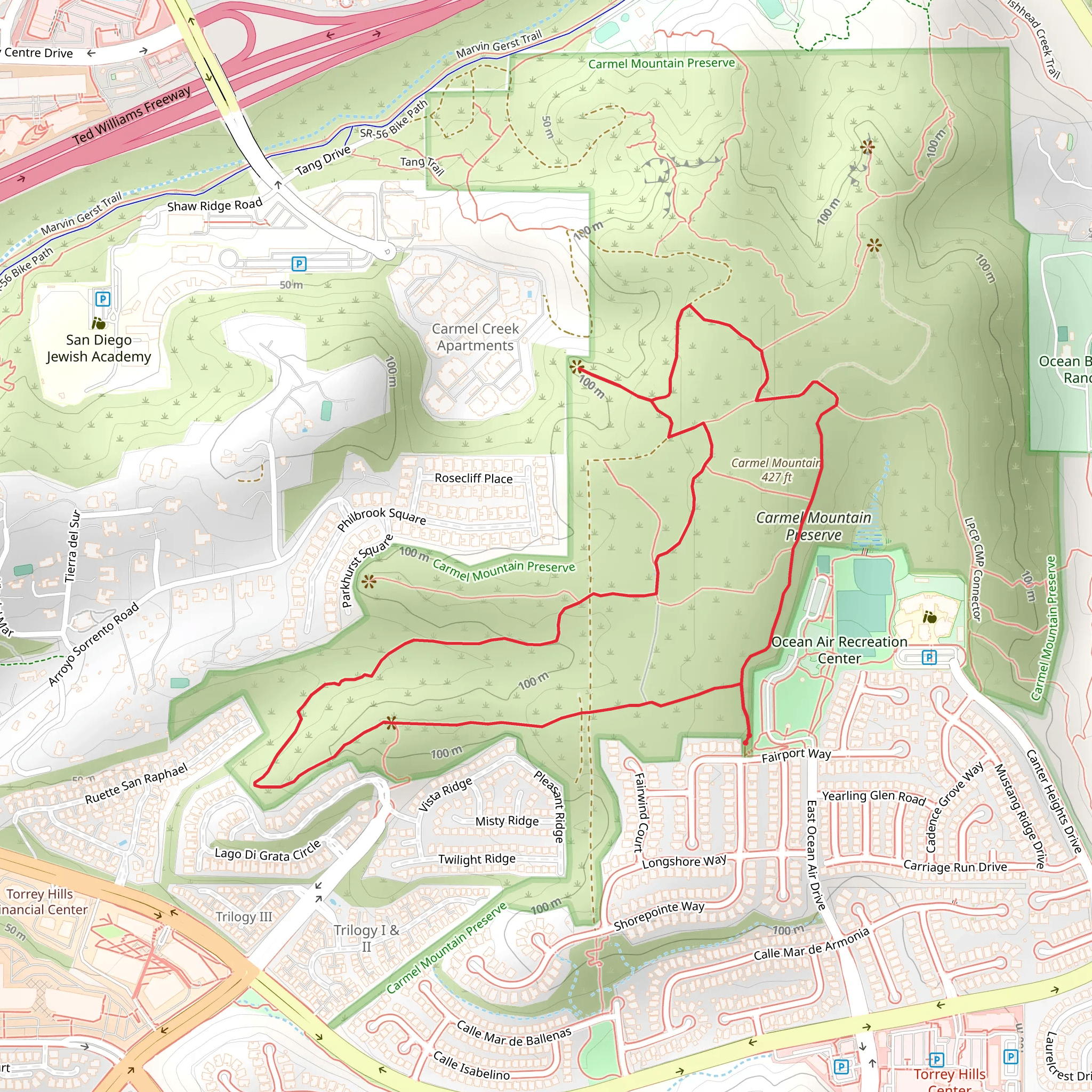 Carmel Mountain Preserve Loop mobile static map