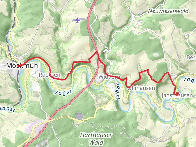 Möckmühl to Jagsthausen via Olnhausen Widdern