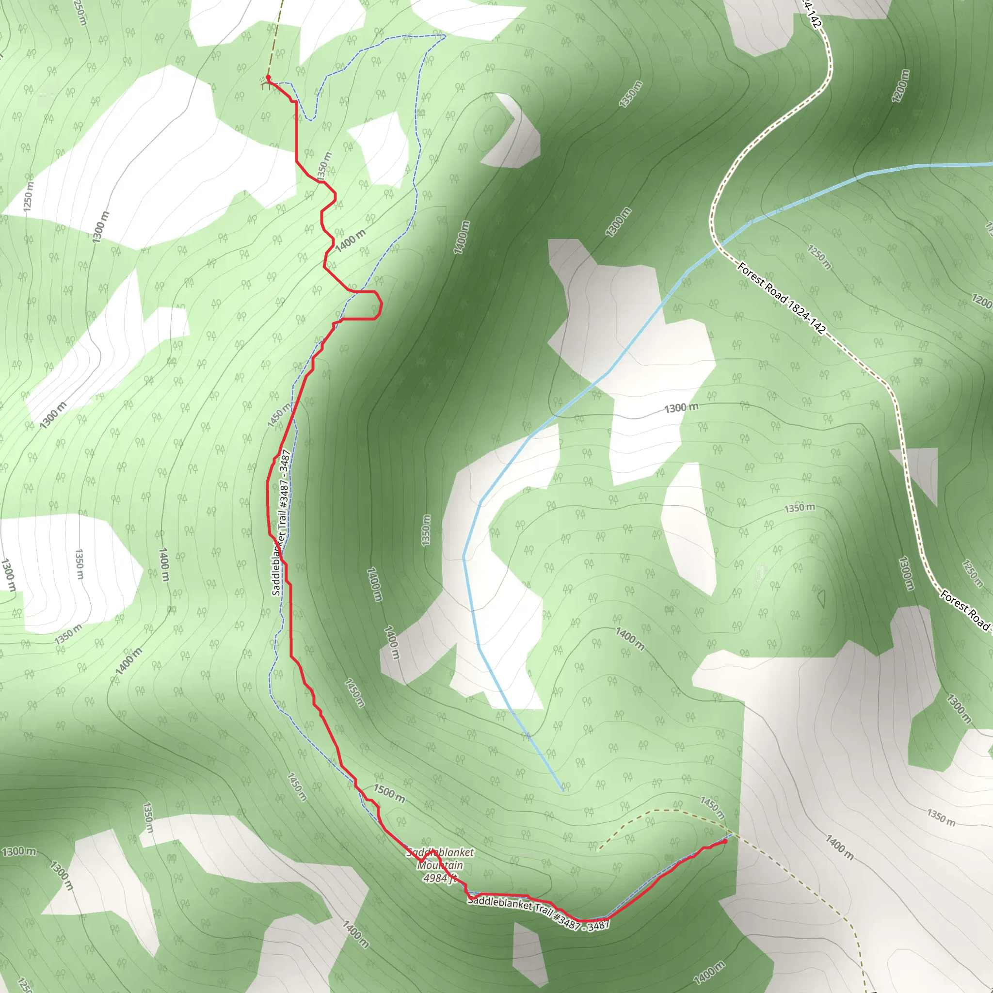 Saddleblanket Trail mobile static map