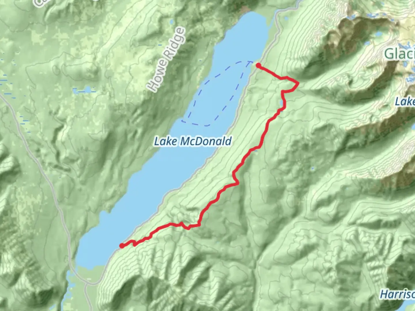 An image depicting the trail Fish Lake via Snyder Ridge and its surrounding area.