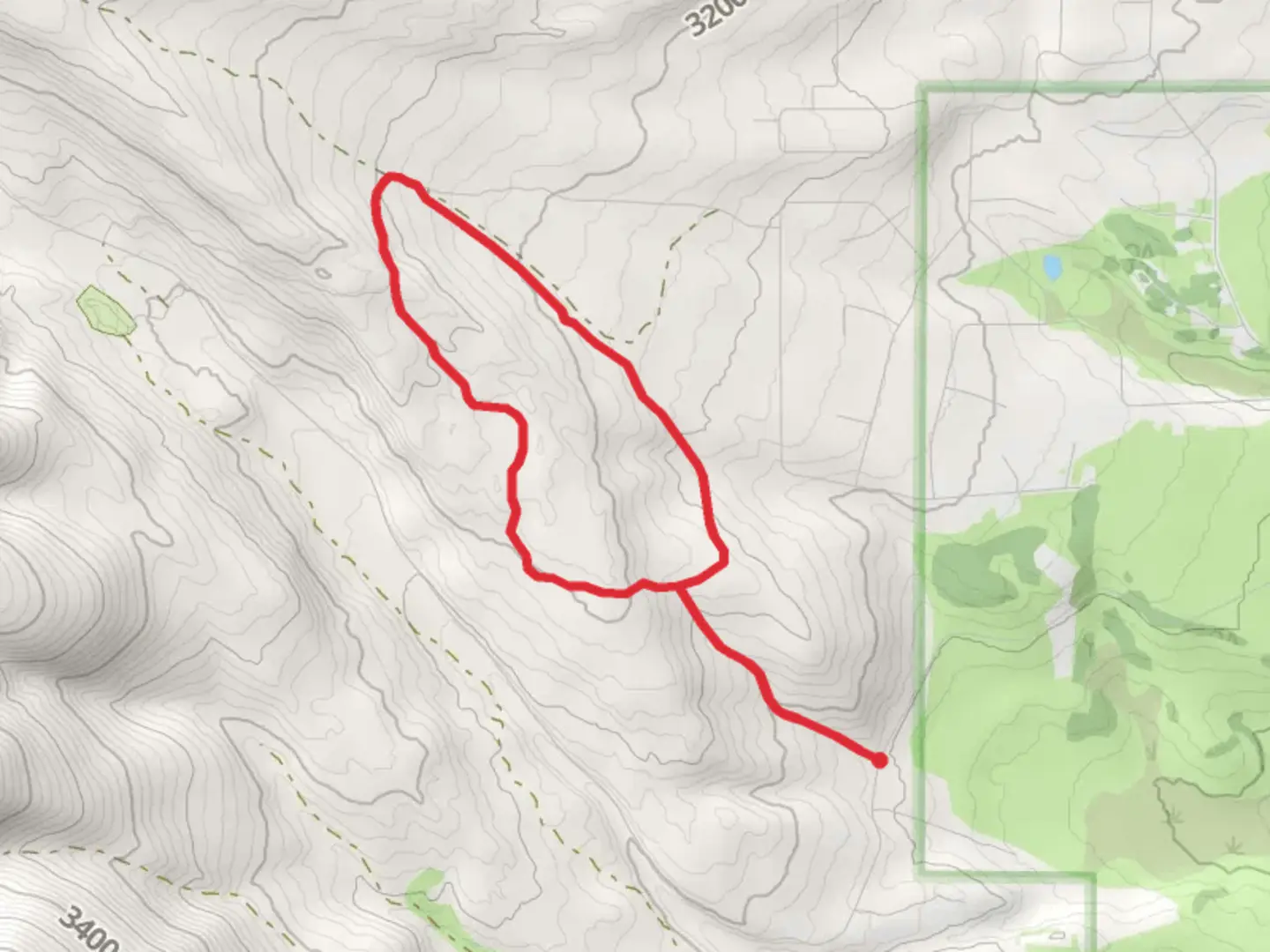 An image depicting the trail The Hack Loop and its surrounding area.
