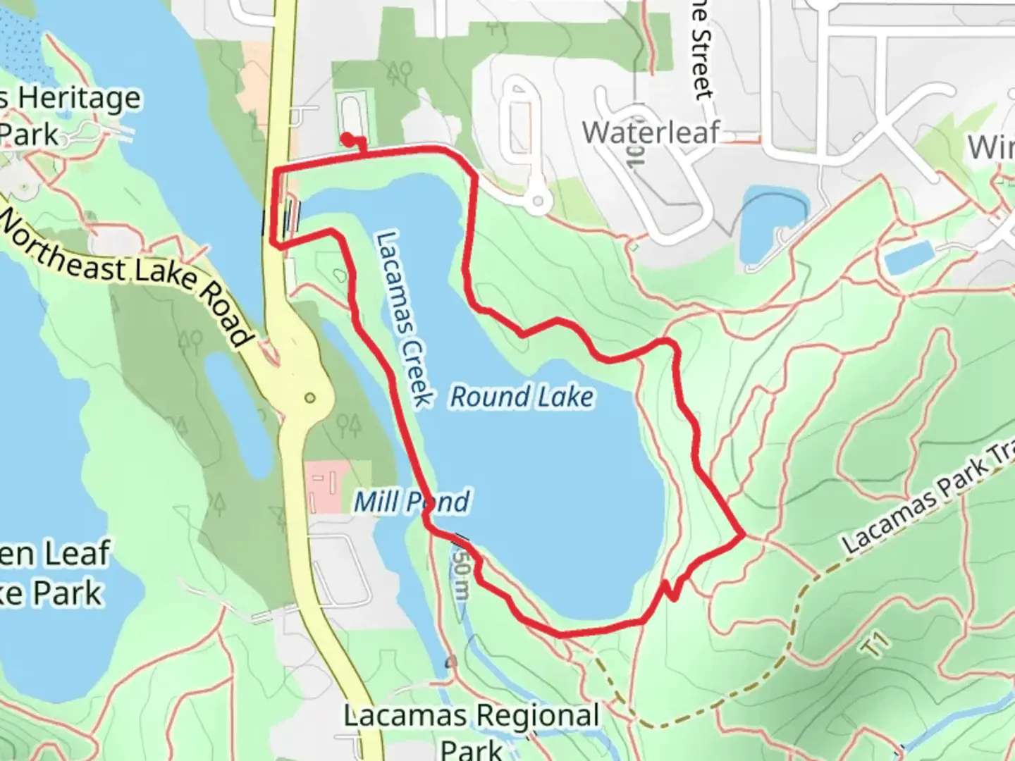 An image depicting the trail Round Lakes and its surrounding area.