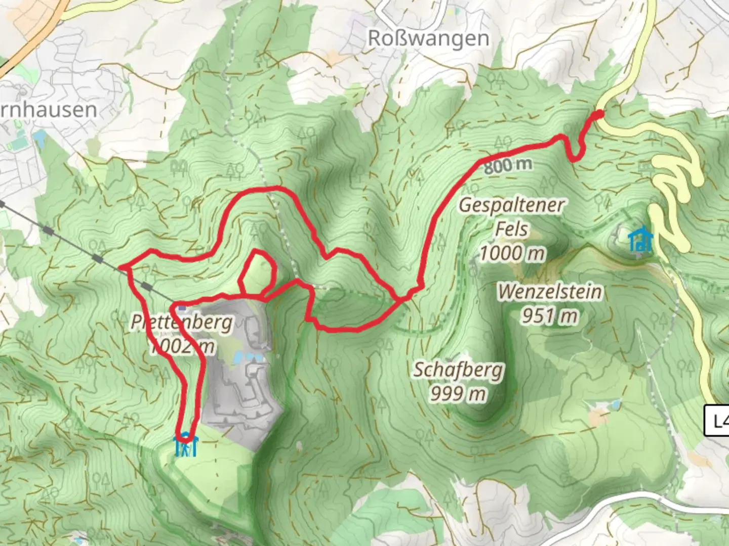 An image depicting the trail Fernmeldeturm and Plettenberg Loop and its surrounding area.