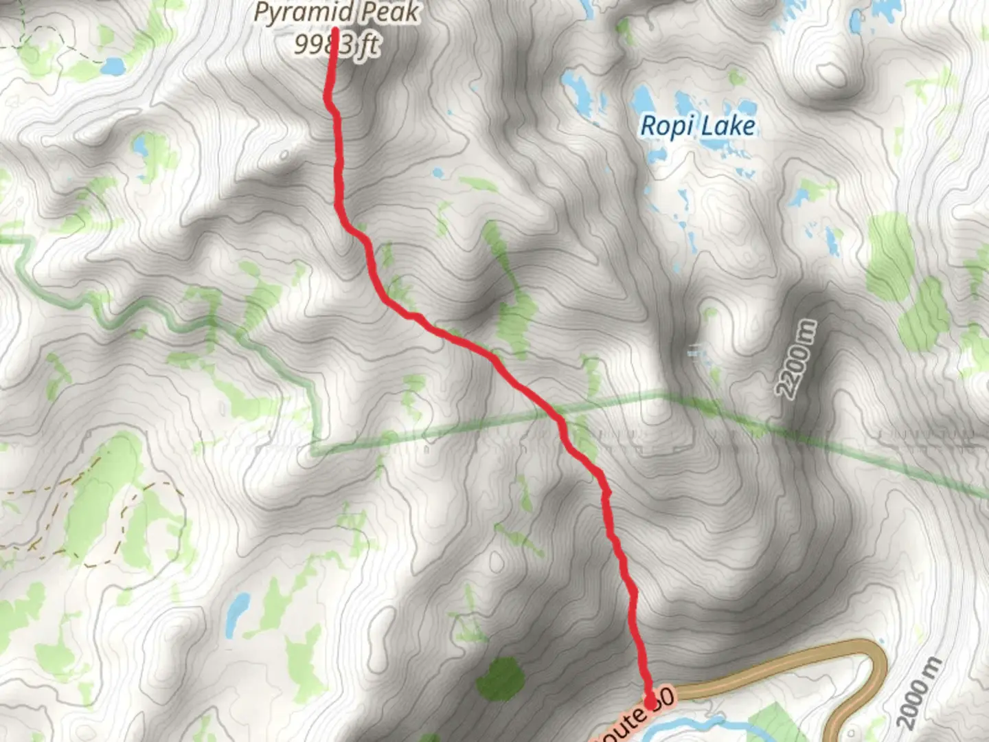 An image depicting the trail Pyramid Peak Trail and its surrounding area.