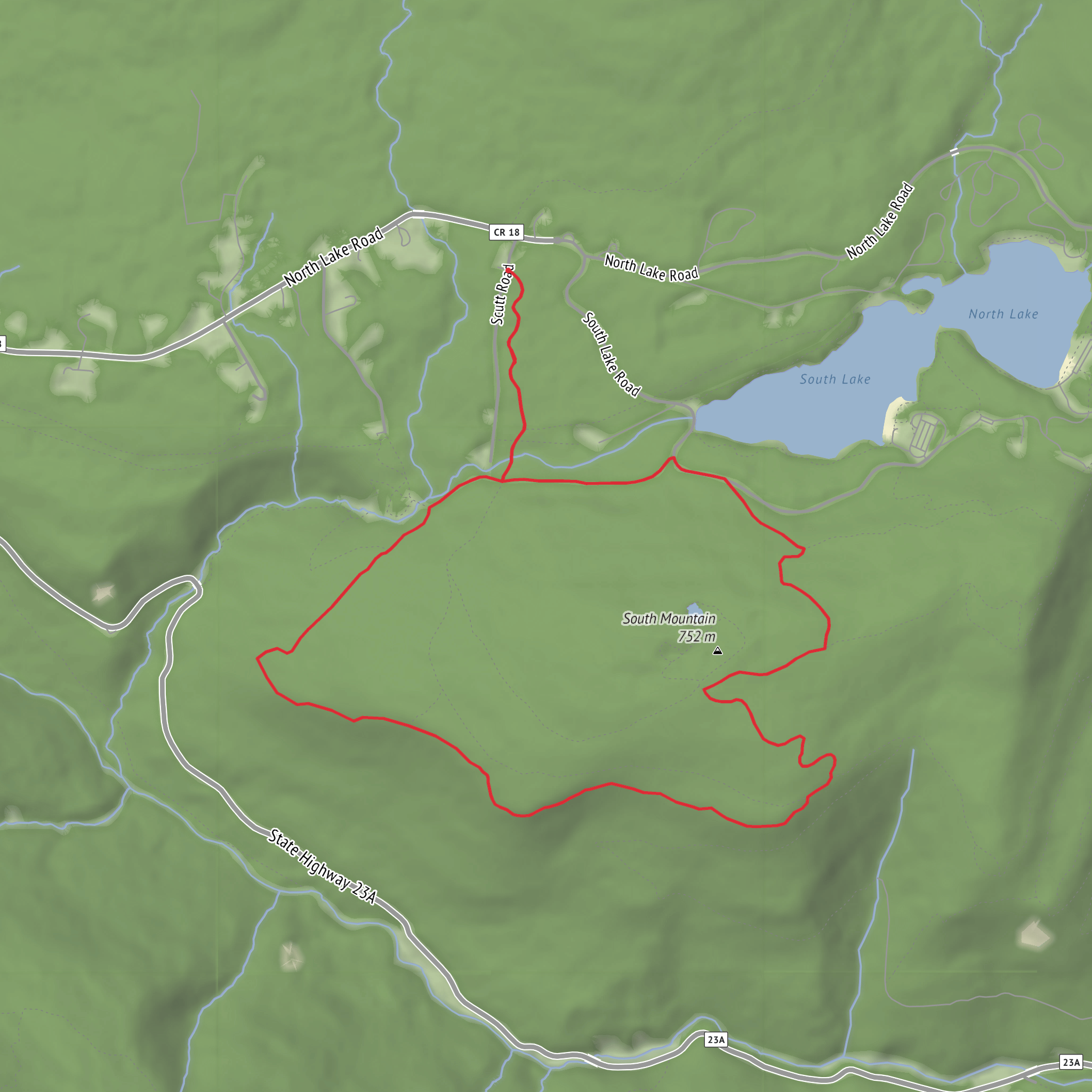 South Mountain Short Loop via Escarpment Trail mobile static map