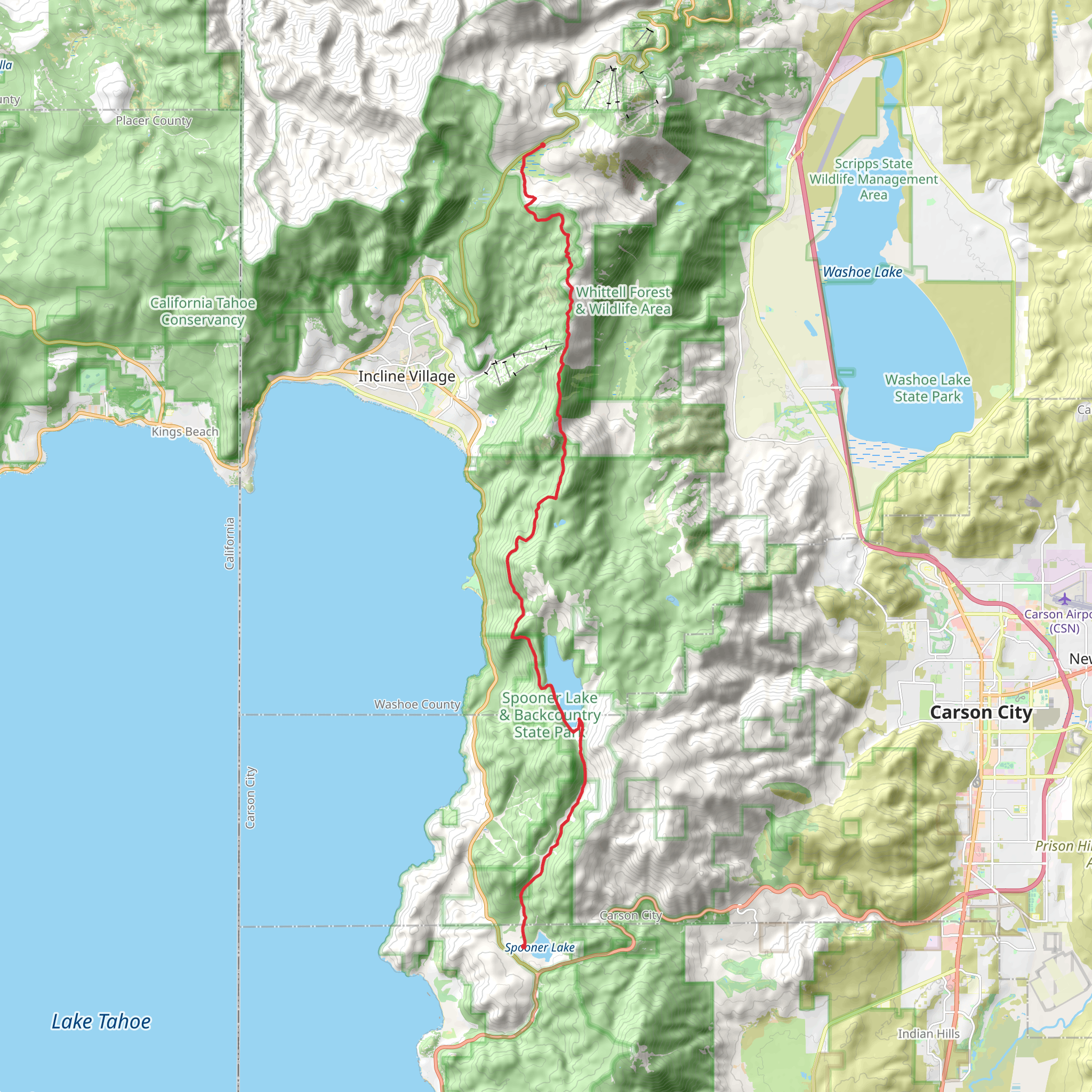 Marlette Flume Trail mobile static map