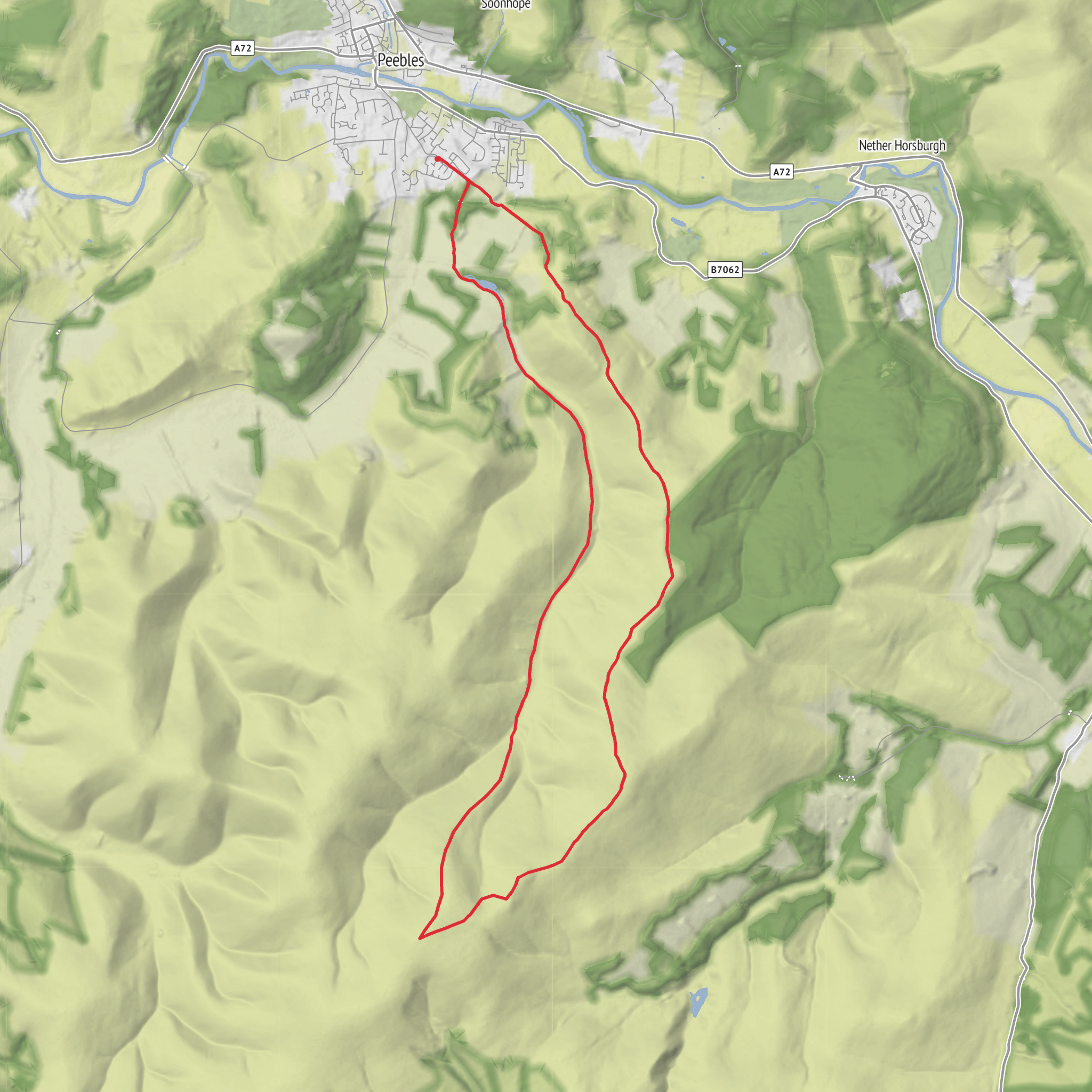 Kirkhope Law, Birkscairn Hill and Dun Rig Loop mobile static map
